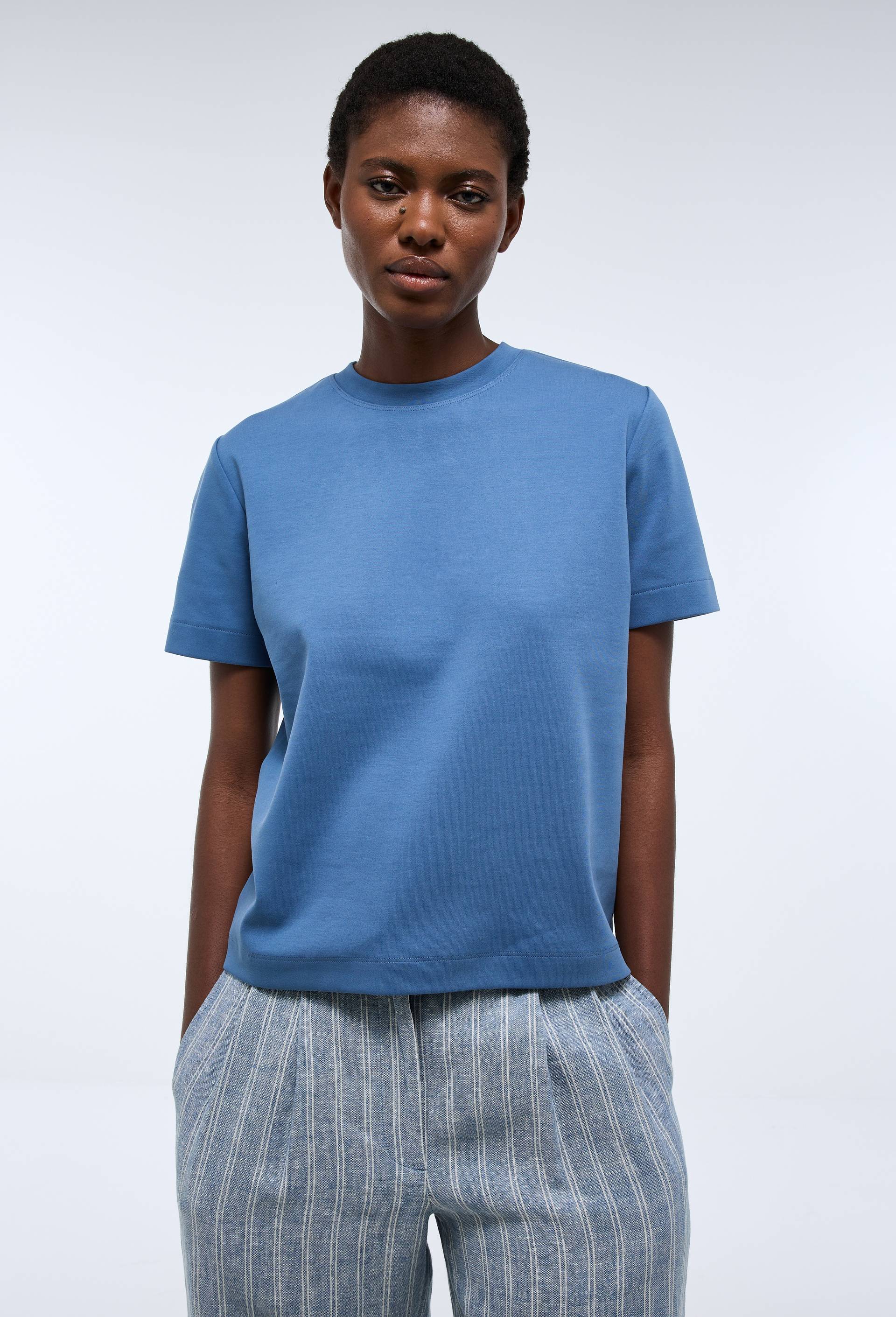T-shirt &agrave; manches courtes &eacute;pais en coton BIO GOTS, Bleu, large image number 0