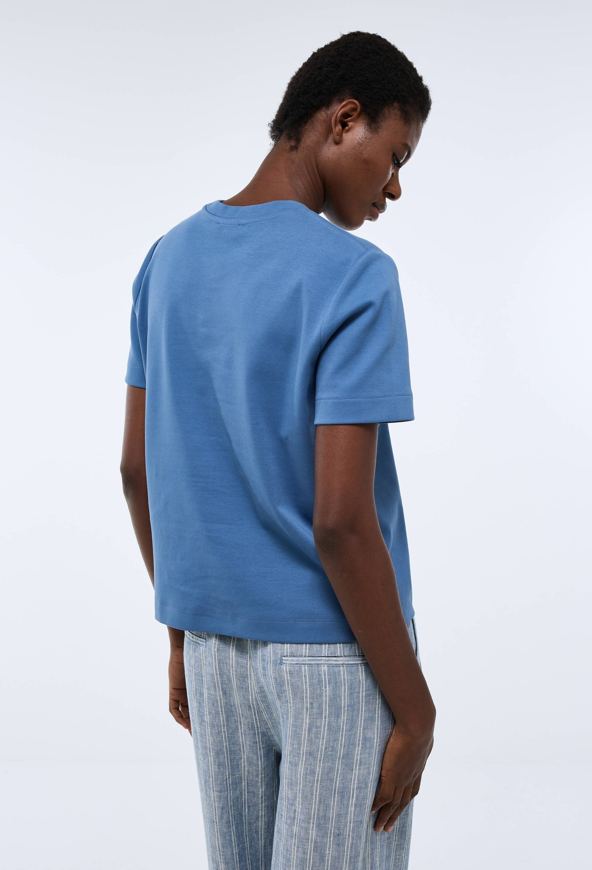 T-shirt &agrave; manches courtes &eacute;pais en coton BIO GOTS, Bleu, large image number 1.0
