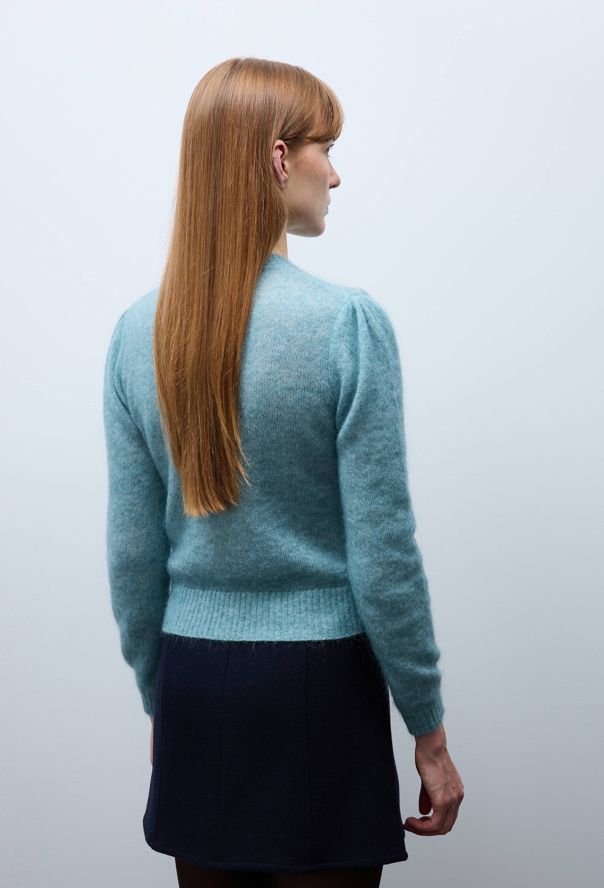 Cardigan manches coudes contenant du mohair, Vert, large image number 2.0