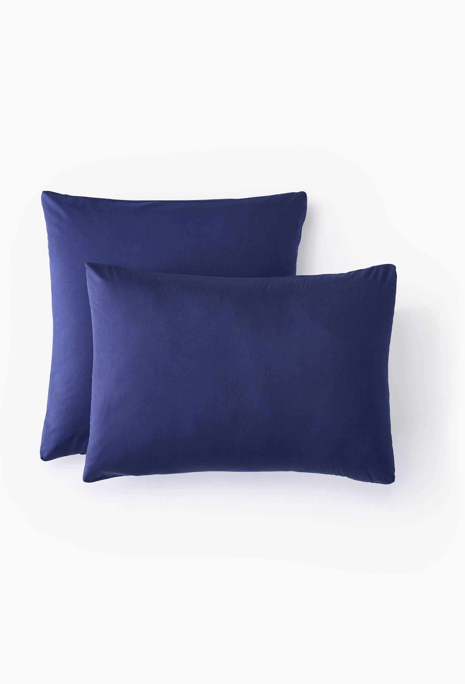 Taie oreiller unie, percale de coton, 100% coton bio GOTS, Bleu fonc&eacute;, large image number 1