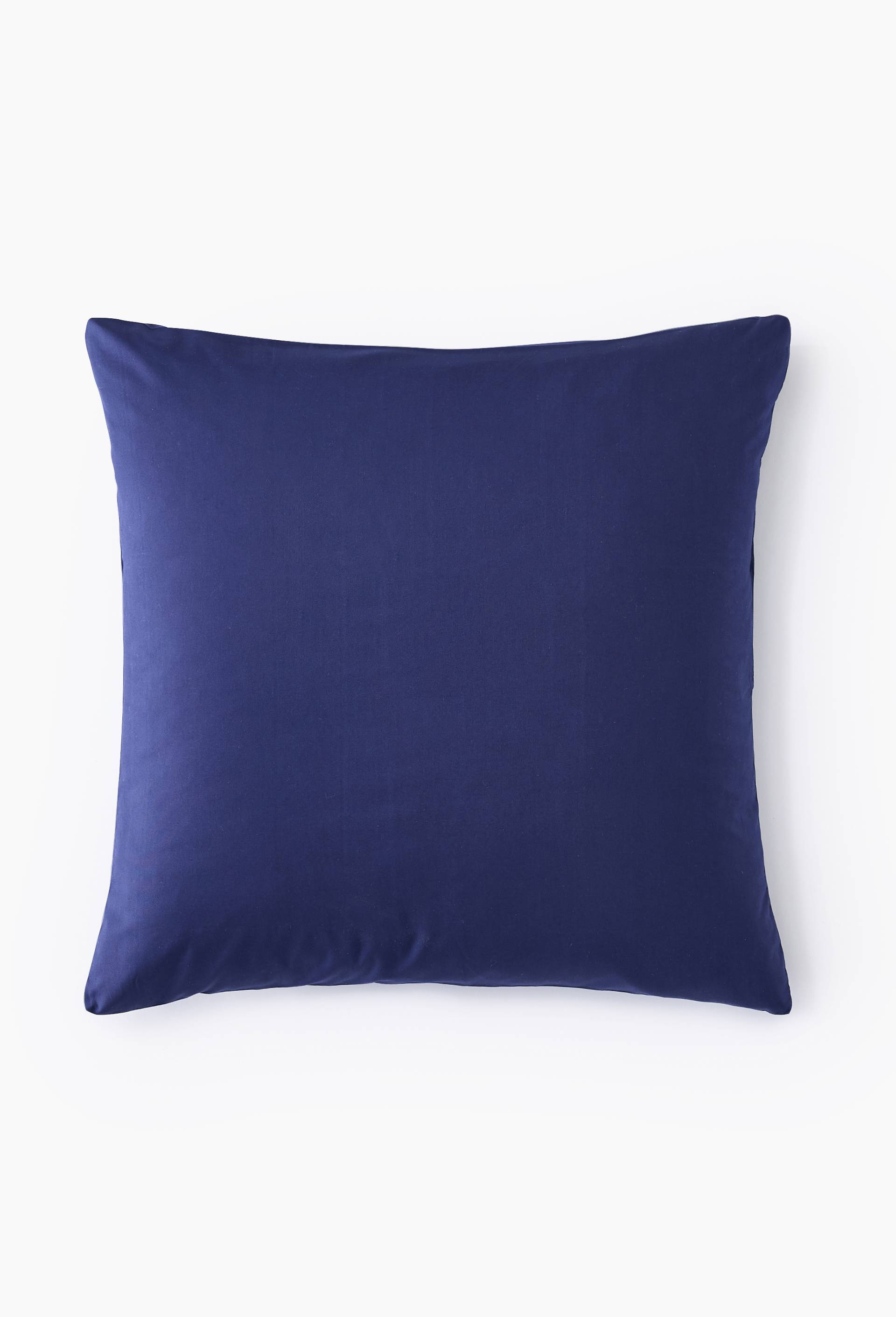 Taie oreiller unie, percale de coton, 100% coton bio GOTS, Bleu fonc&eacute;, large image number 2.0