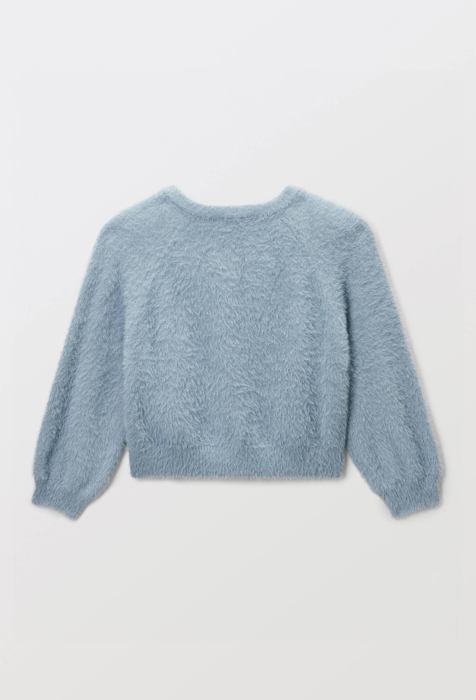 Cardigan duveteux uni, Bleu, large image number 2.0