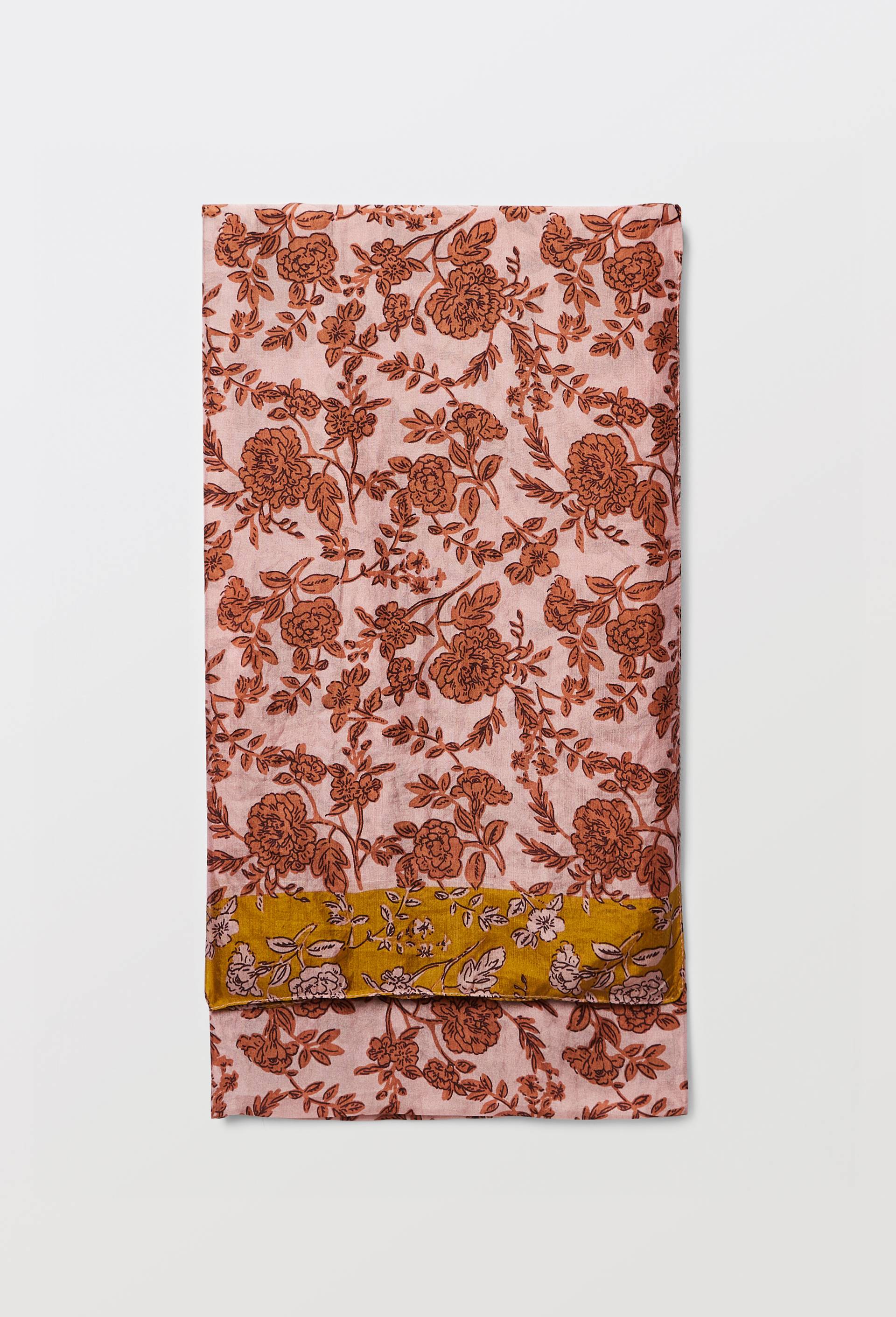 Foulard imprim&eacute; en soie, Rose, large image number 0