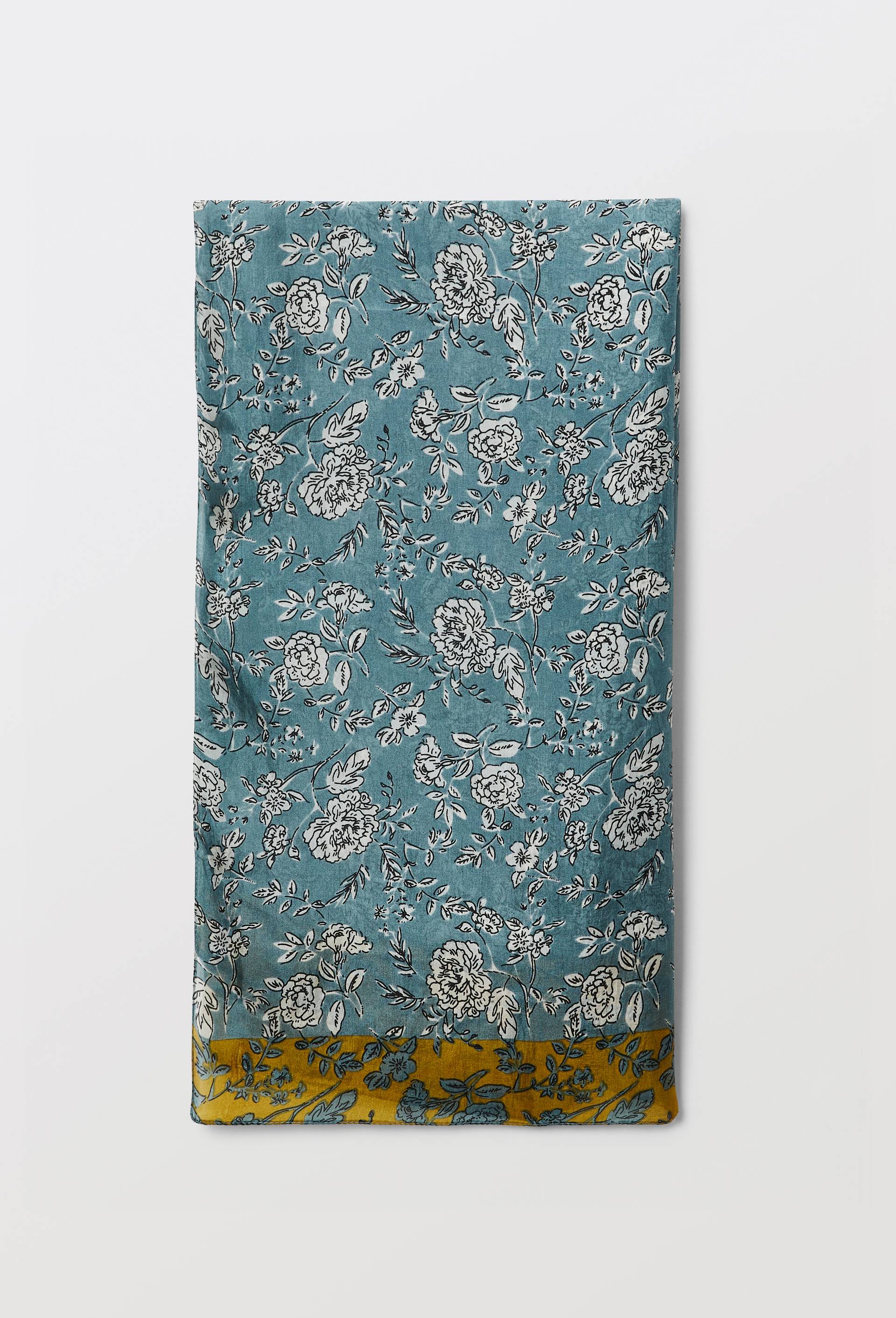 Foulard imprim&eacute; en soie, Vert fonc&eacute;, swatch image
