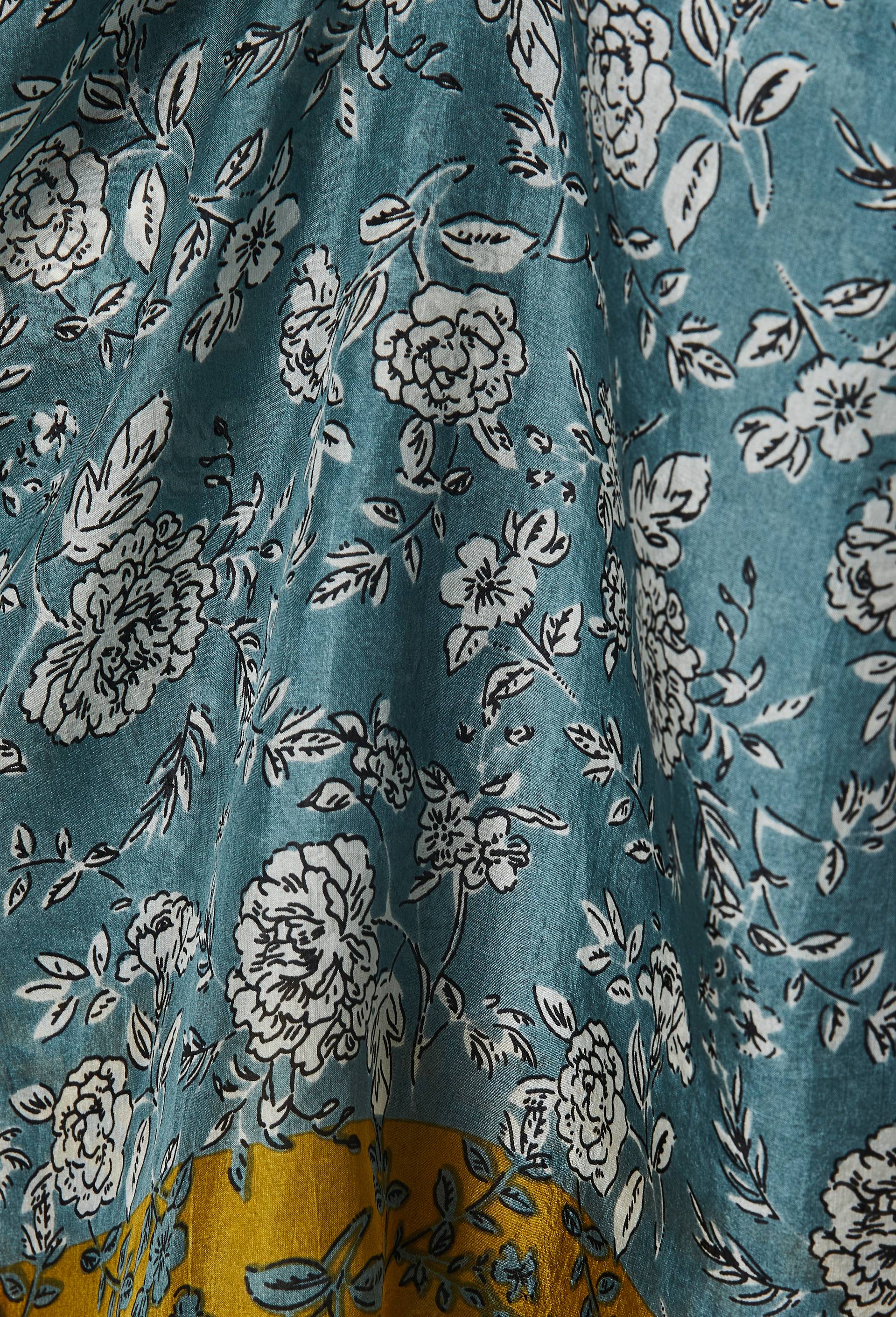 Foulard imprim&eacute; en soie, Vert fonc&eacute;, large image number 1