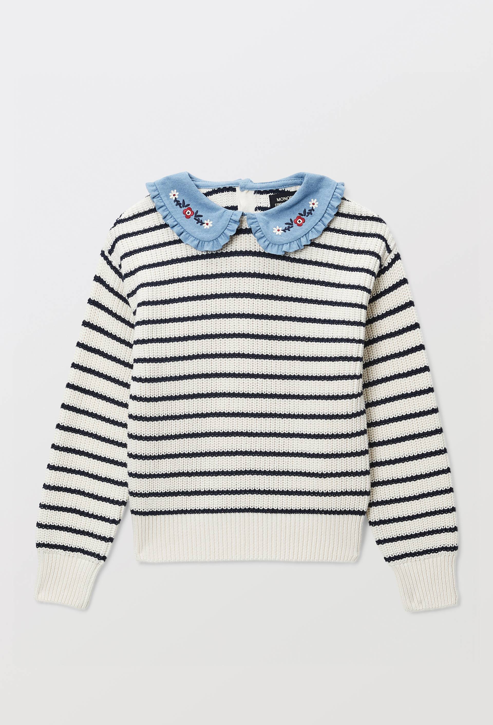 SWEART COL DENIM, Beige clair, large image number 1.0