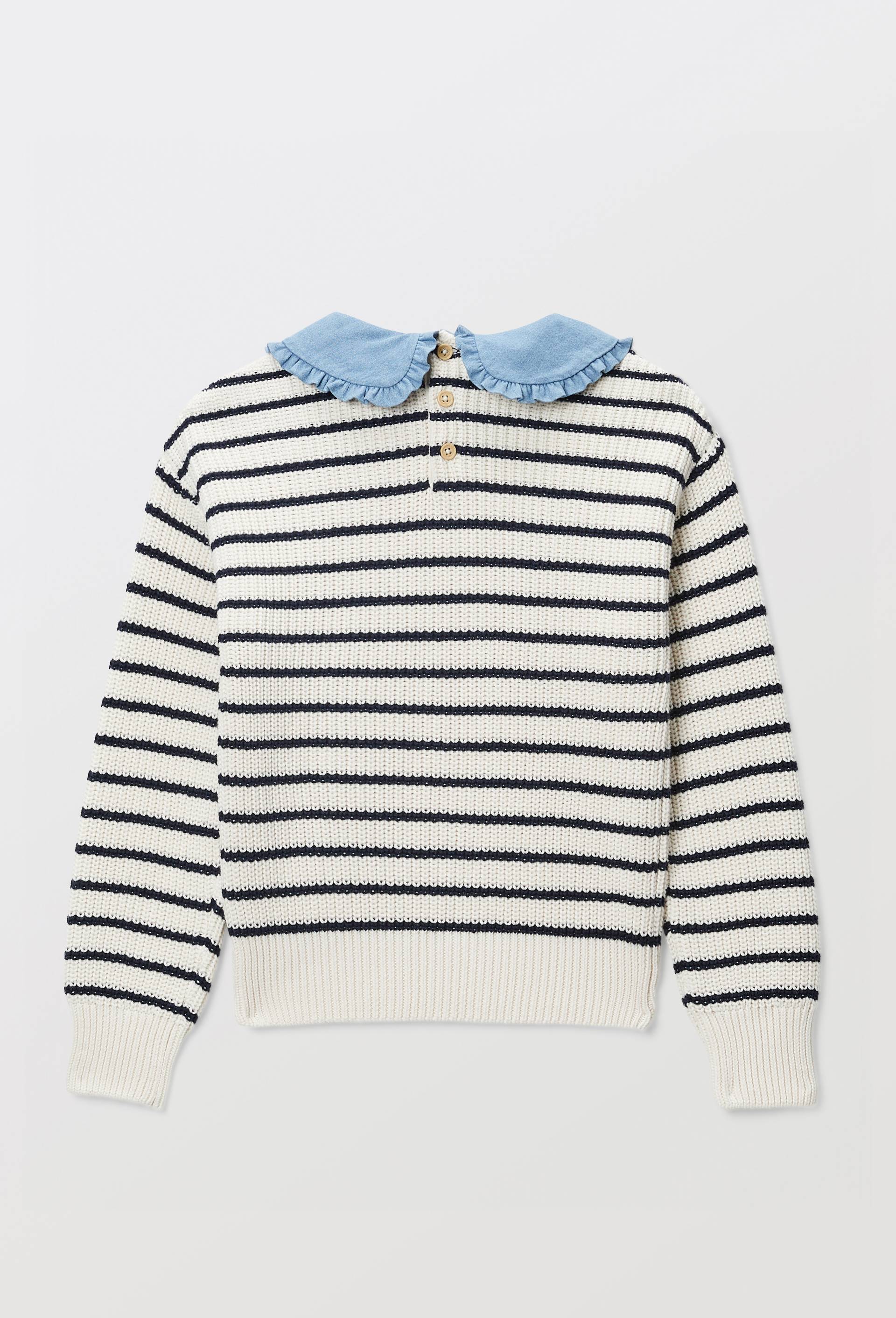 SWEART COL DENIM, Beige clair, large image number 2