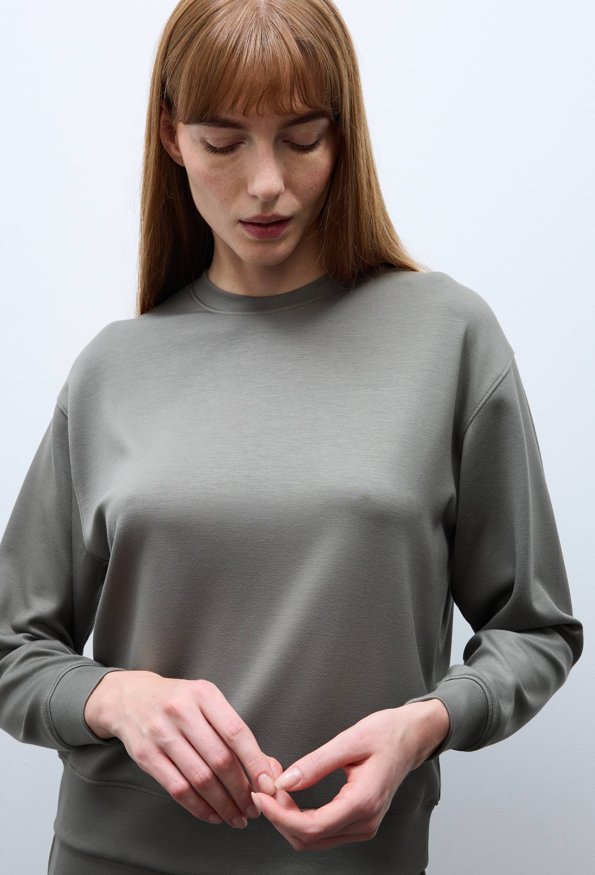 Sweat fluide en viscose et polyamide, Vert, large image number 0