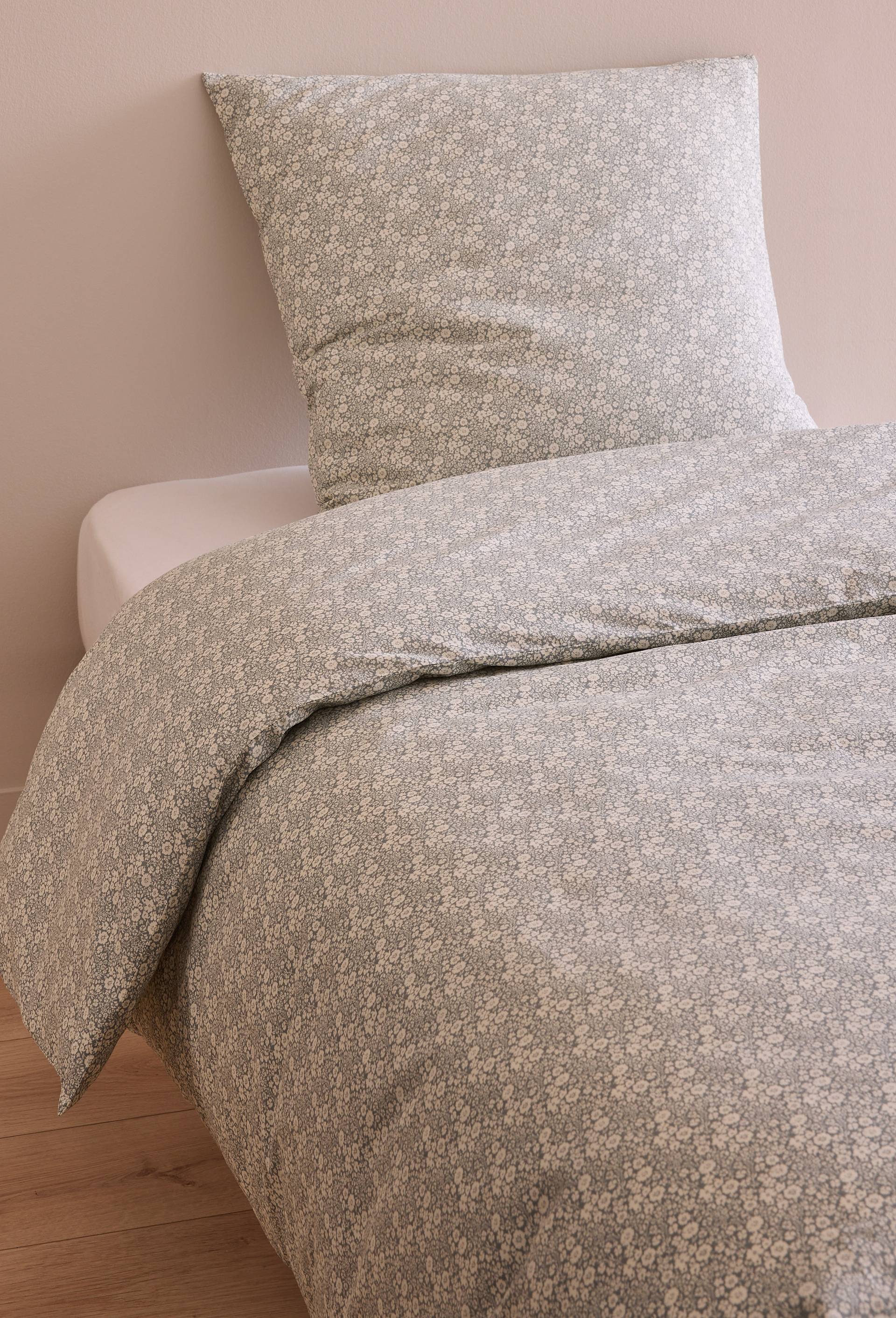 Housse de couette imprim&eacute;e, 100% coton bio GOTS, Vert clair, large image number 0