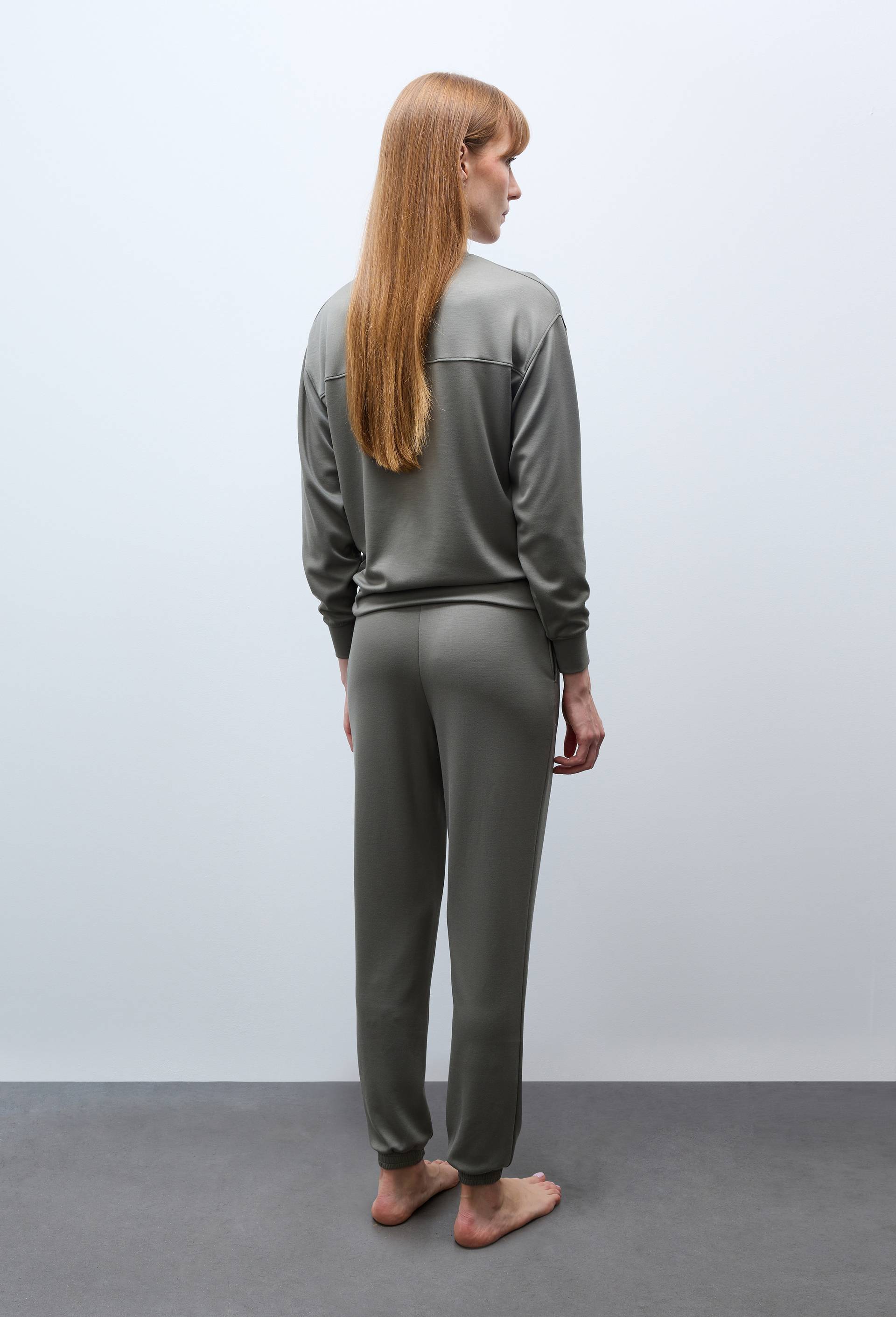 Pantalon de sport fluide en viscose et polyamide, Vert, large image number 1.0