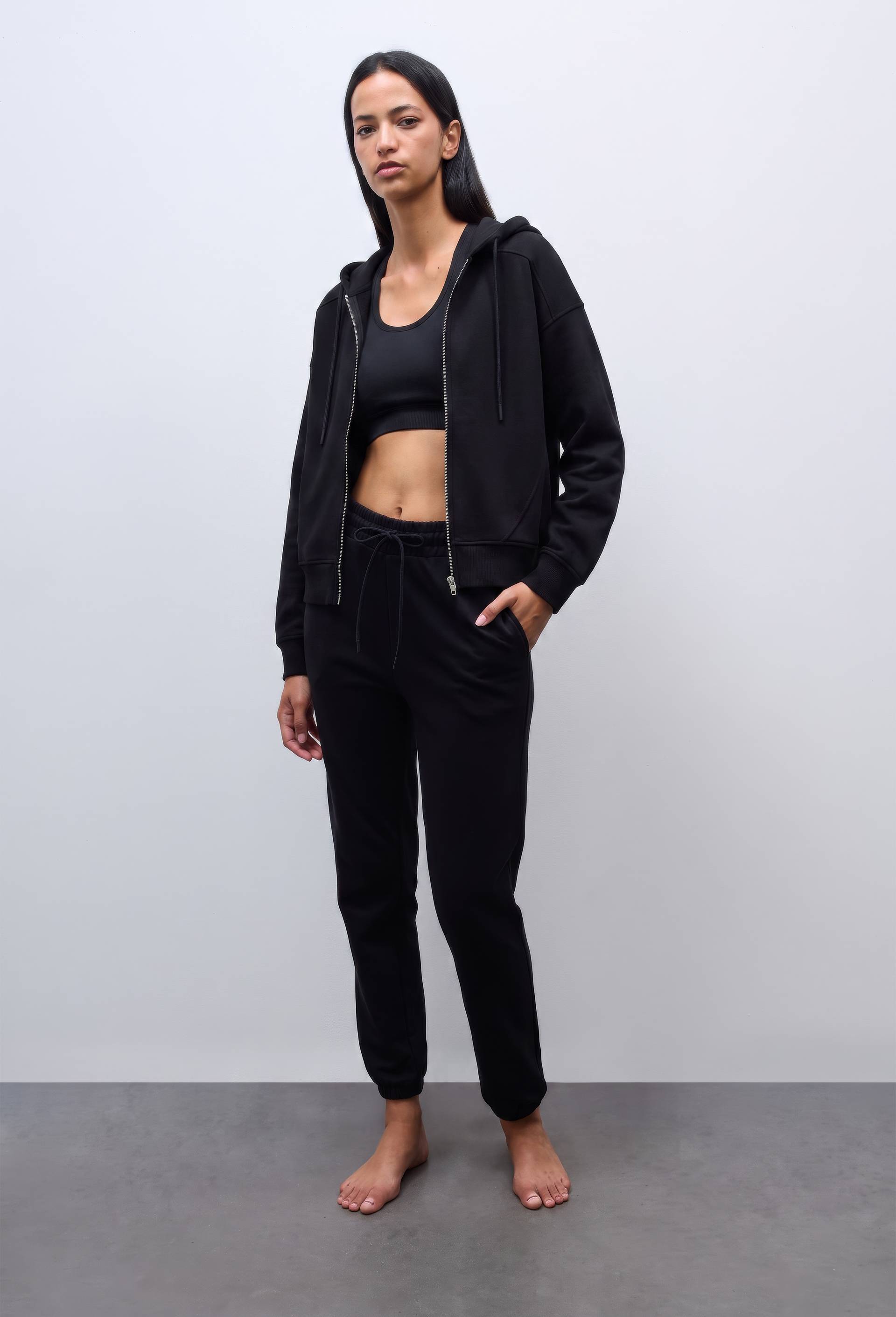 Pantalon de jogging en molleton de coton BIO GOTS, Noir, large image number 0.0