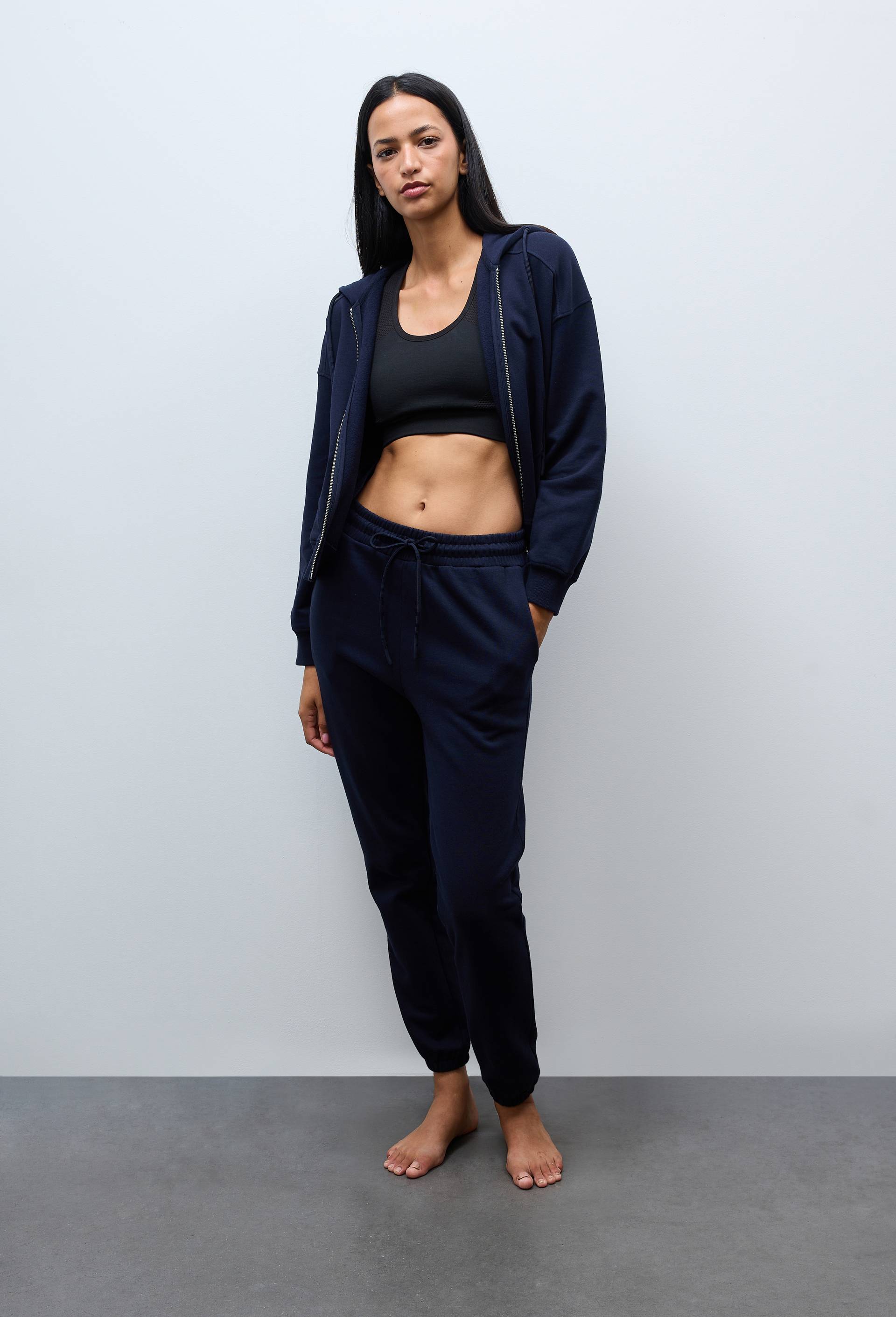 Pantalon de jogging en molleton de coton BIO GOTS, Bleu fonc&eacute;, large image number 0