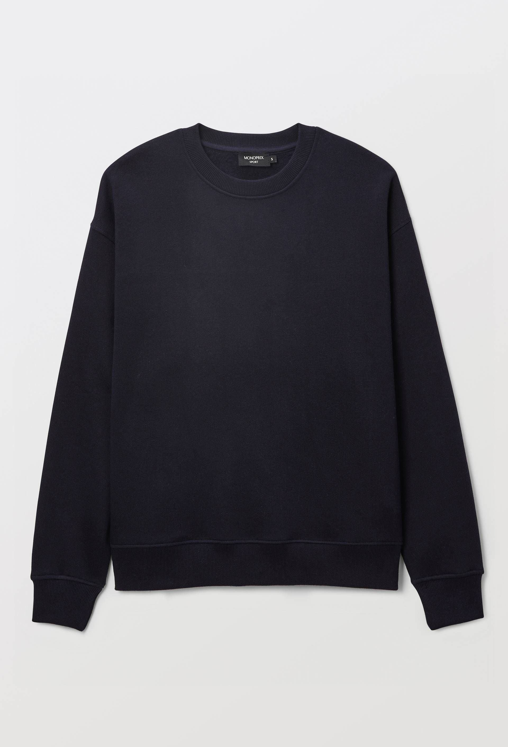 Pull uni en molleton de coton bio GOTS, Bleu fonc&eacute;, large image number 2.0