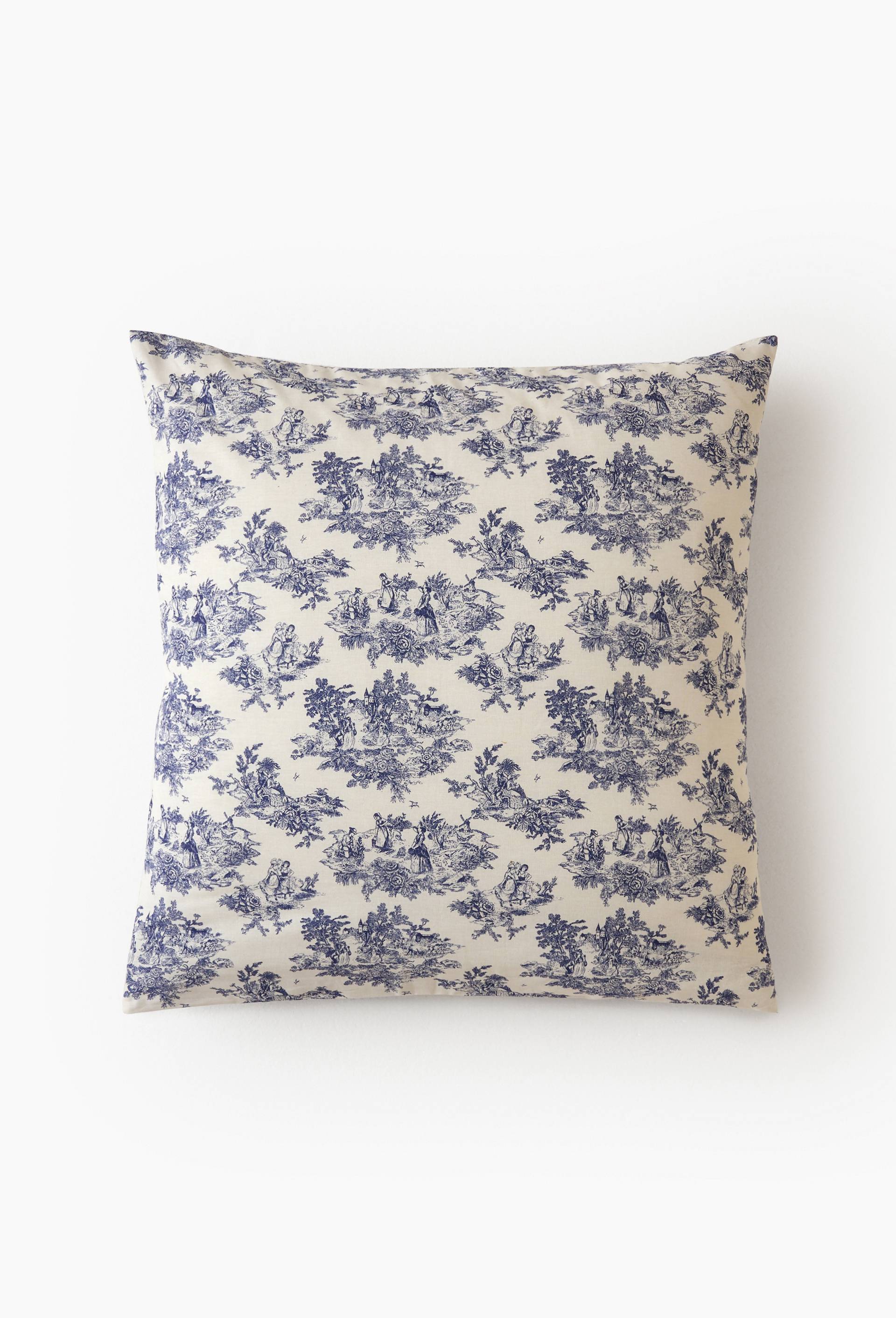 Taie oreiller imprim&eacute;, 100% coton bio GOTS, Bleu fonc&eacute;, large image number 2