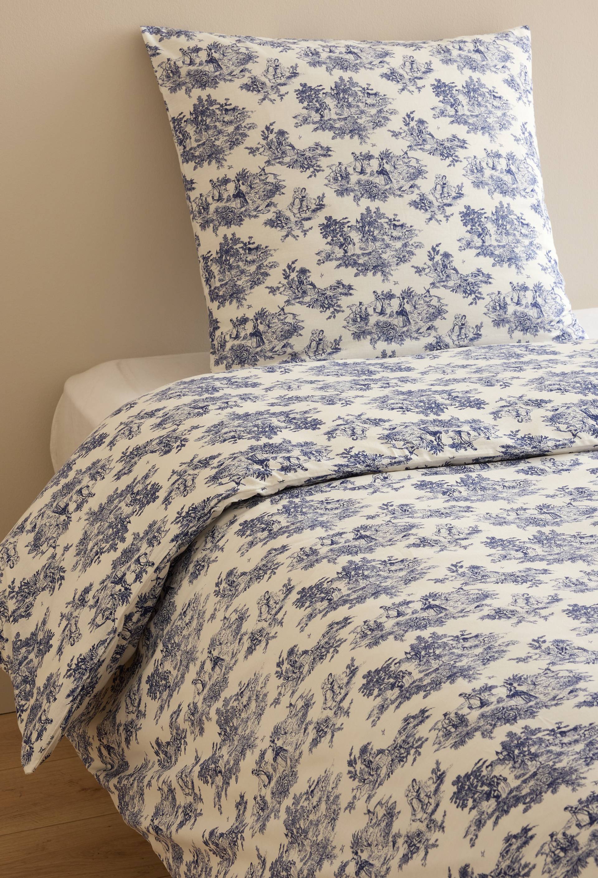 Housse de couette imprim&eacute;e, 100% coton bio GOTS, Bleu fonc&eacute;, large image number 0