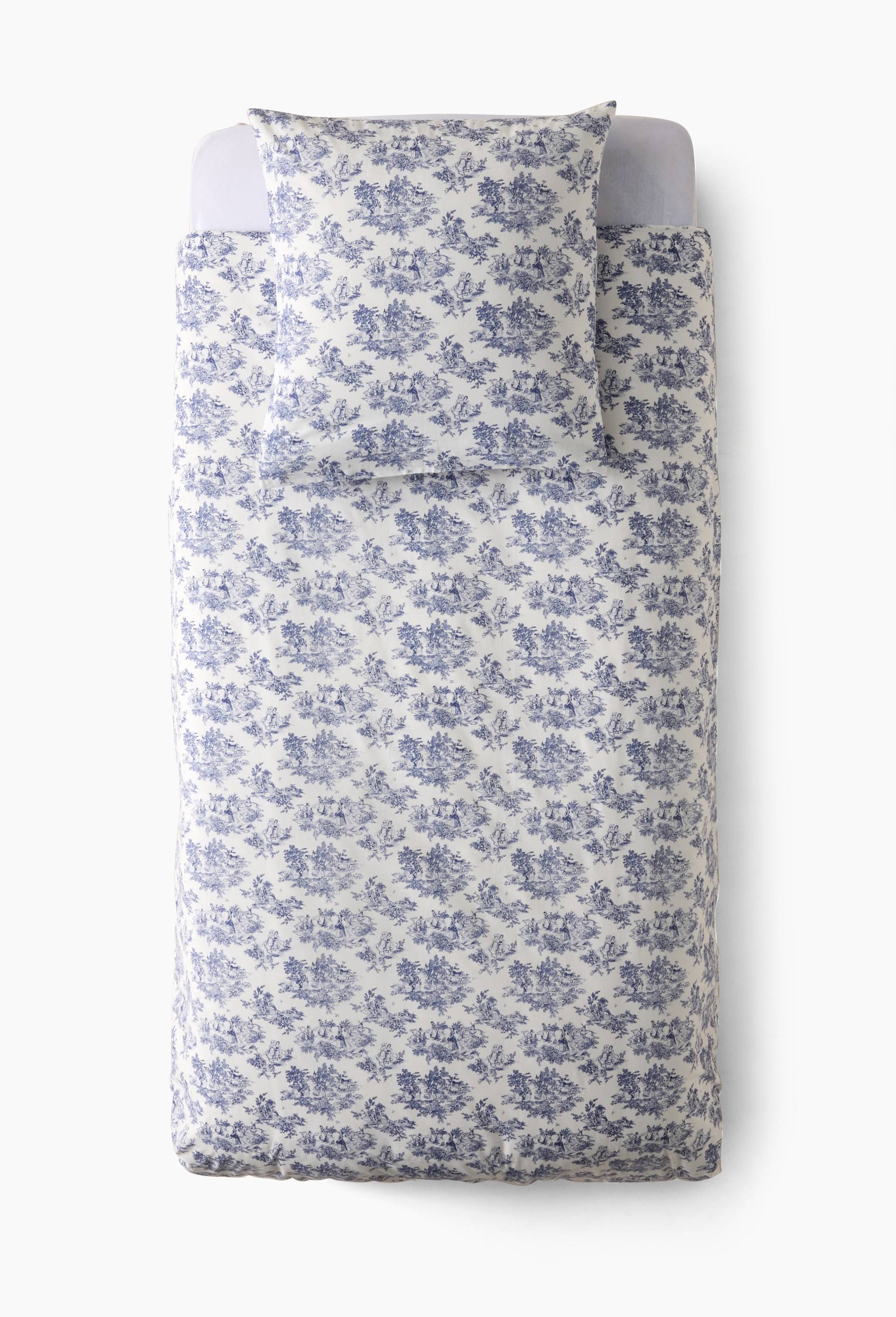 Housse de couette imprim&eacute;e, 100% coton bio GOTS, Bleu fonc&eacute;, large image number 1.0
