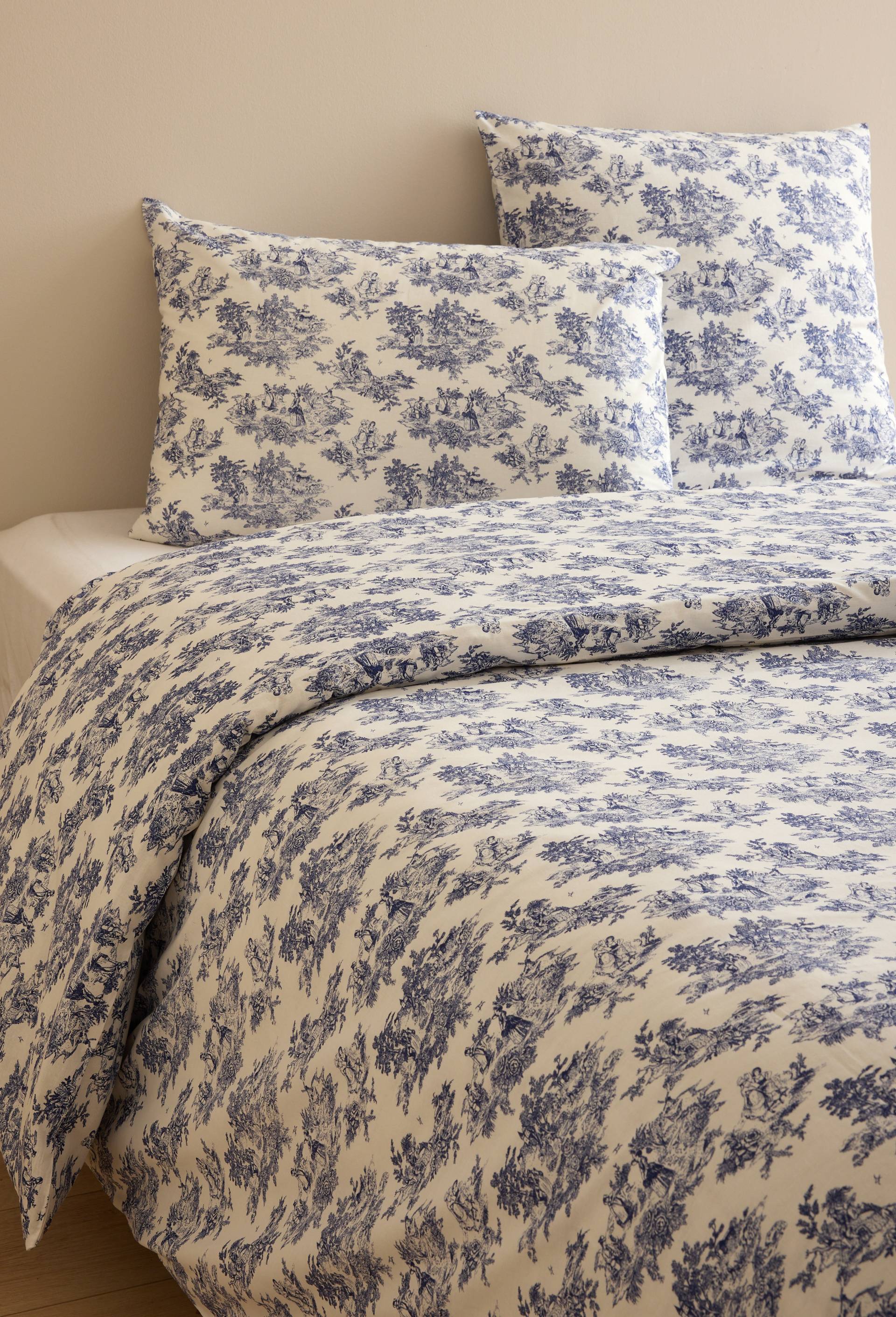 Housse de couette imprim&eacute;e, 100% coton bio GOTS, Bleu fonc&eacute;, large image number 0.0