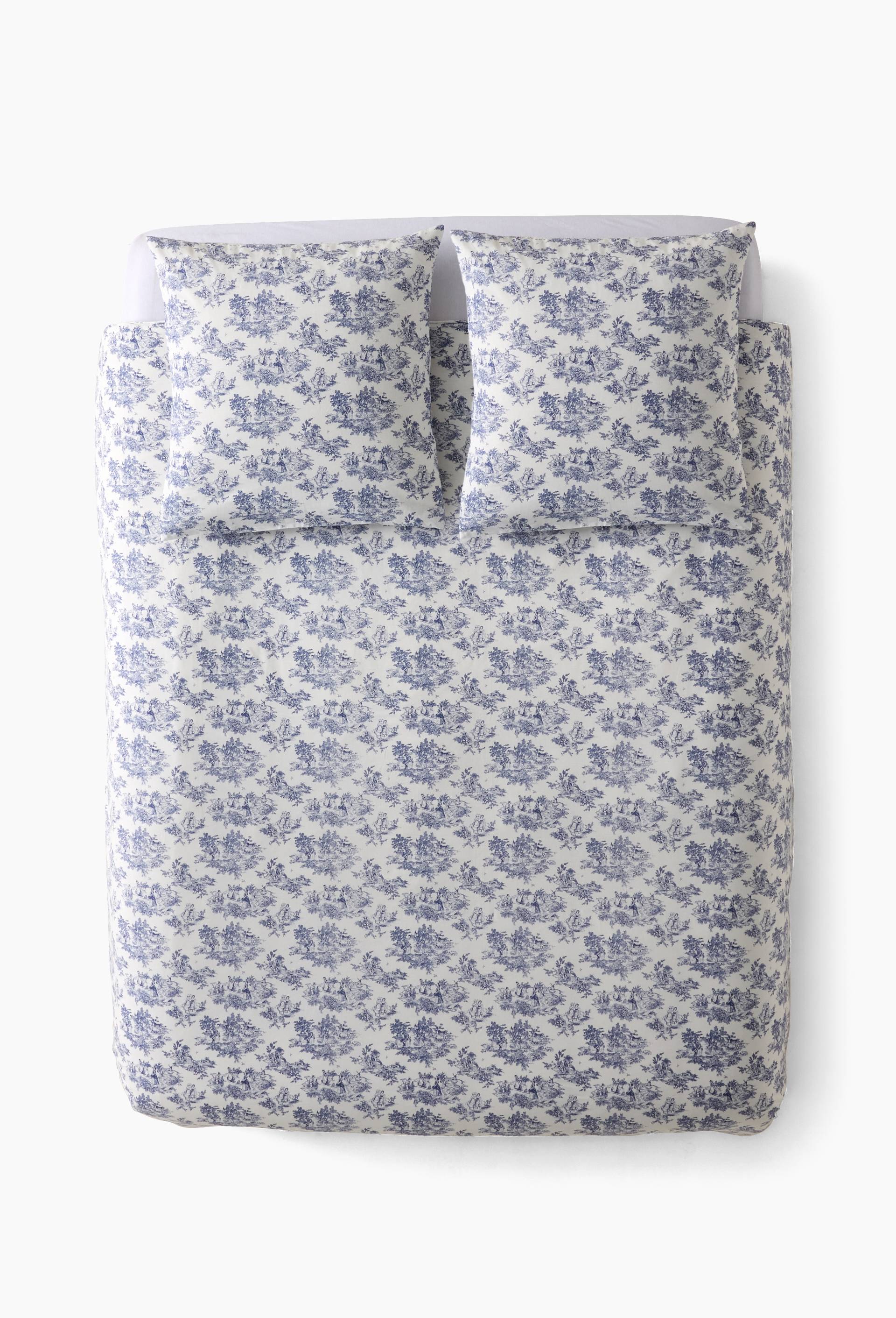 Housse de couette imprim&eacute;e, 100% coton bio GOTS, Bleu fonc&eacute;, large image number 1