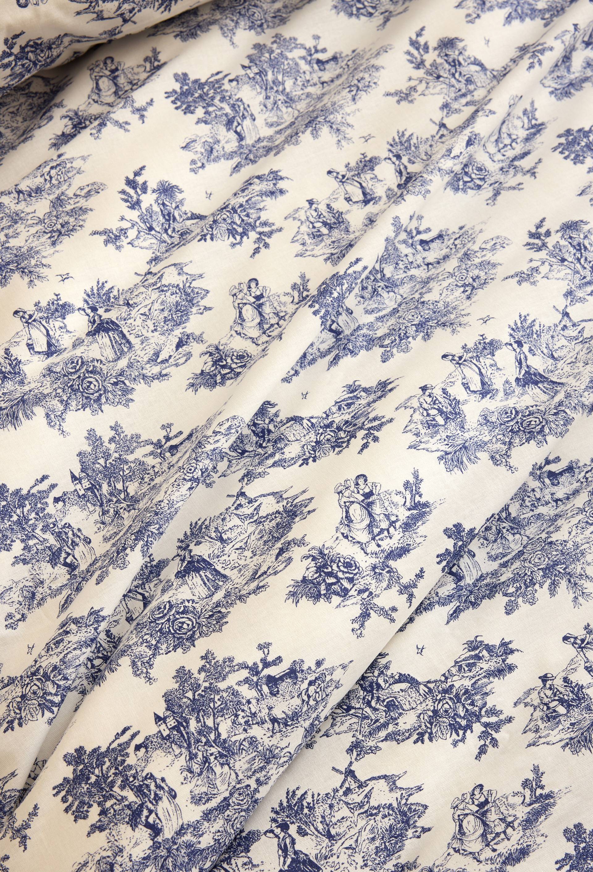 Housse de couette imprim&eacute;e, 100% coton bio GOTS, Bleu fonc&eacute;, large image number 2