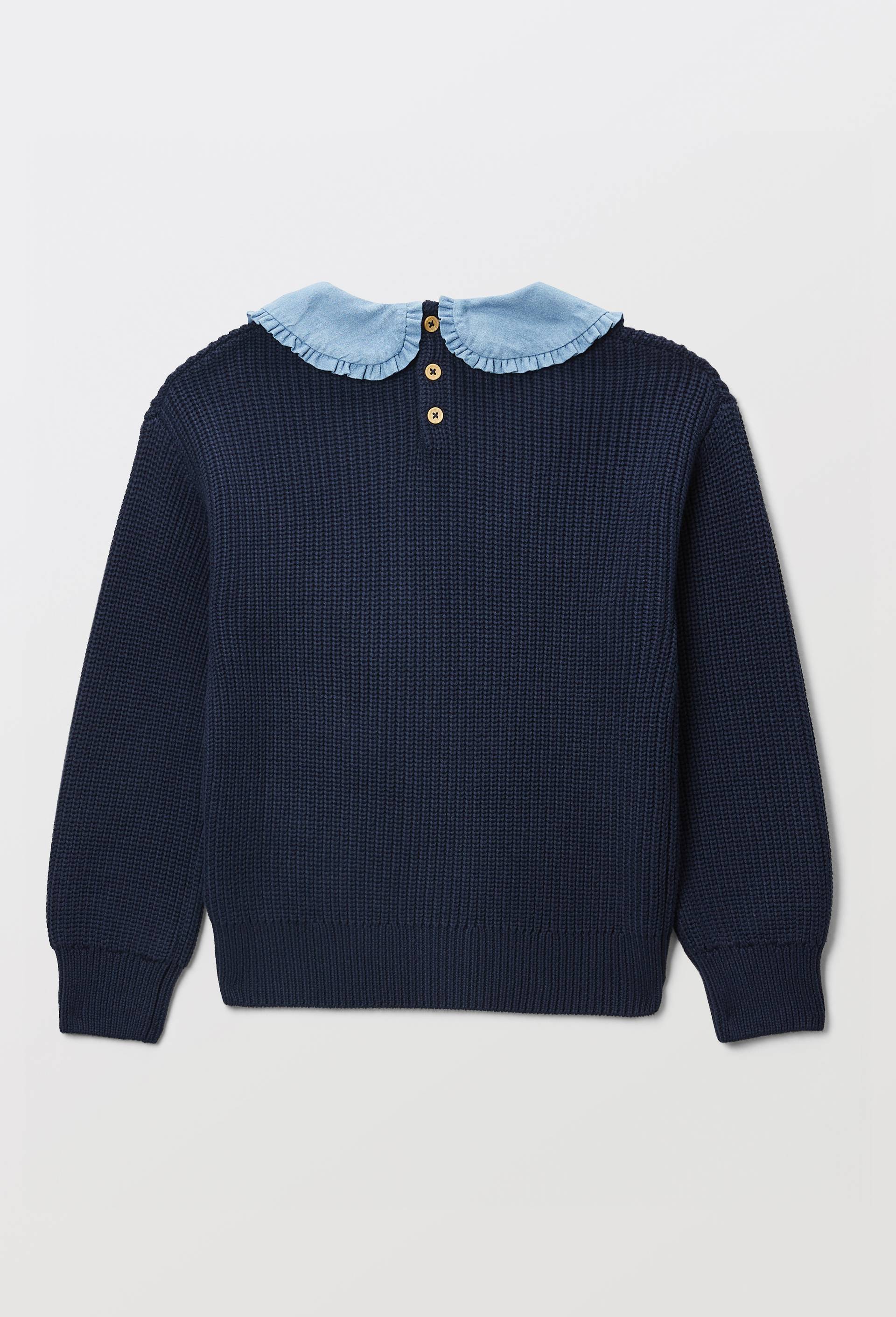 SWEAT UNI COL, Bleu fonc&eacute;, large image number 2