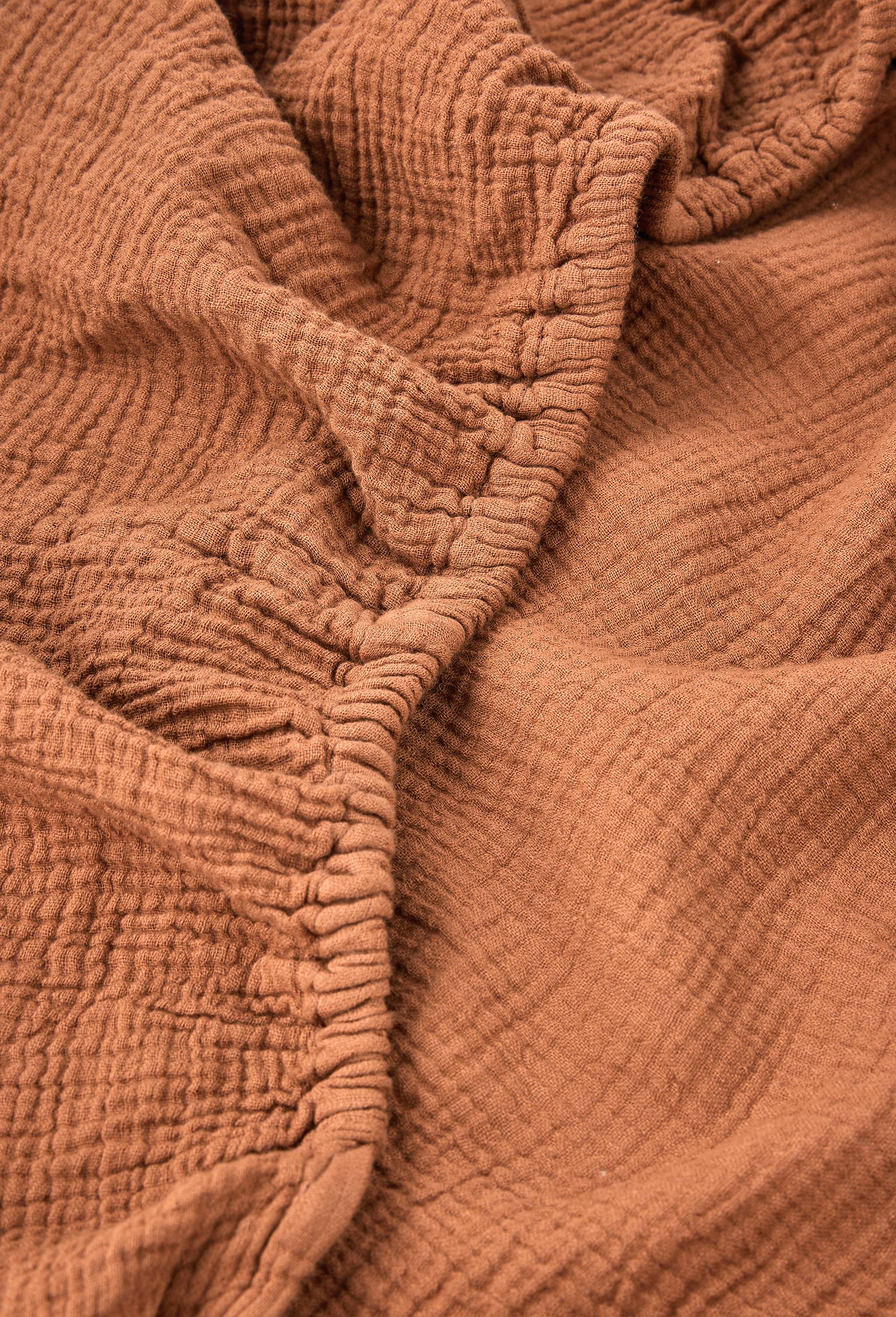 Drap housse uni, gaze de coton, 100% coton bio GOTS, Brun, large image number 1.0