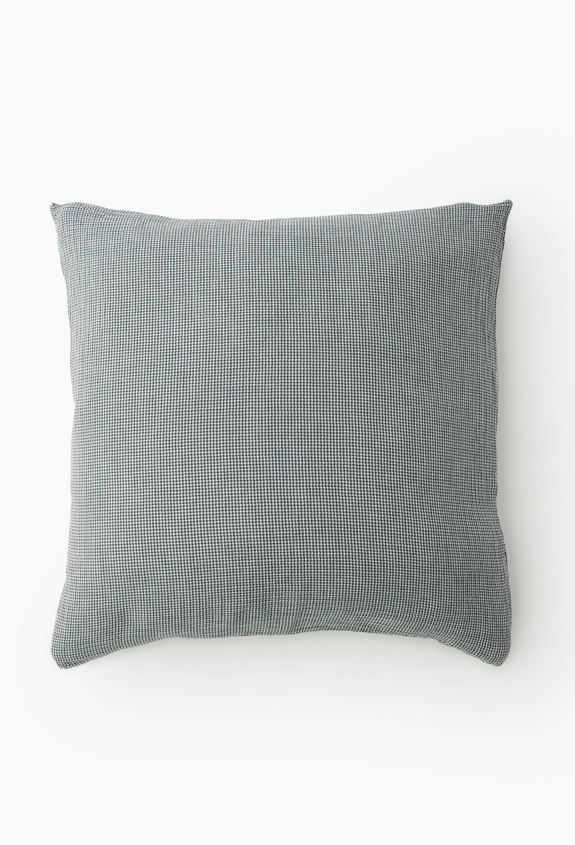 Taie oreiller vichy, gaze de coton, 100% coton bio GOTS, Vert fonc&eacute;, large image number 1