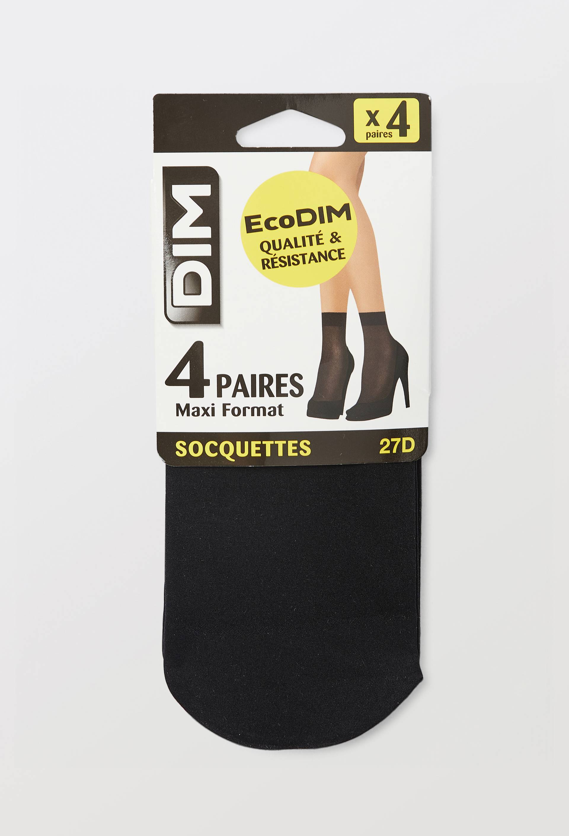 Lot de 4 paires de socquettes voile DIM, Noir, large image number 1