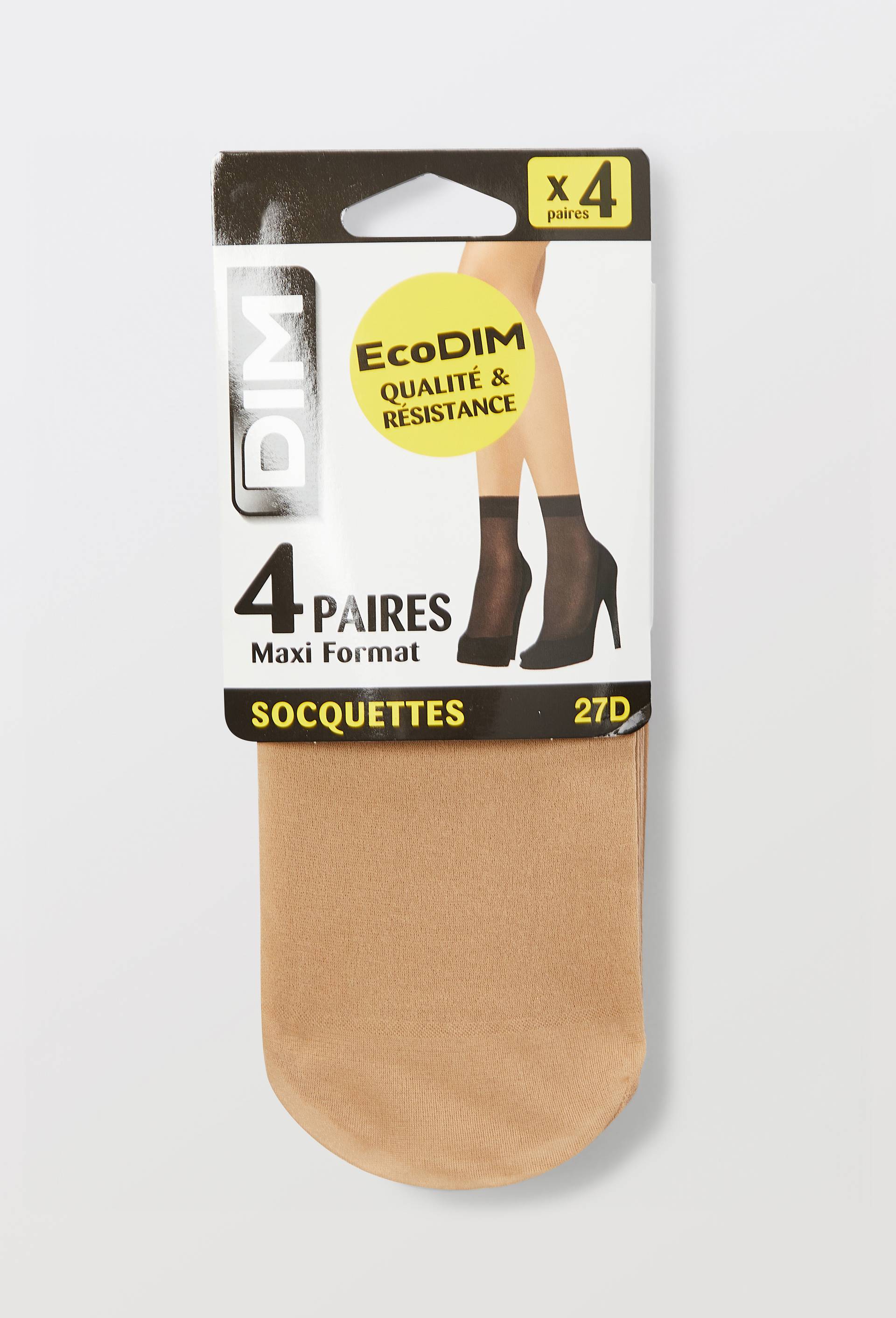 Lot de 4 paires de socquettes voile DIM, Beige clair, large image number 1