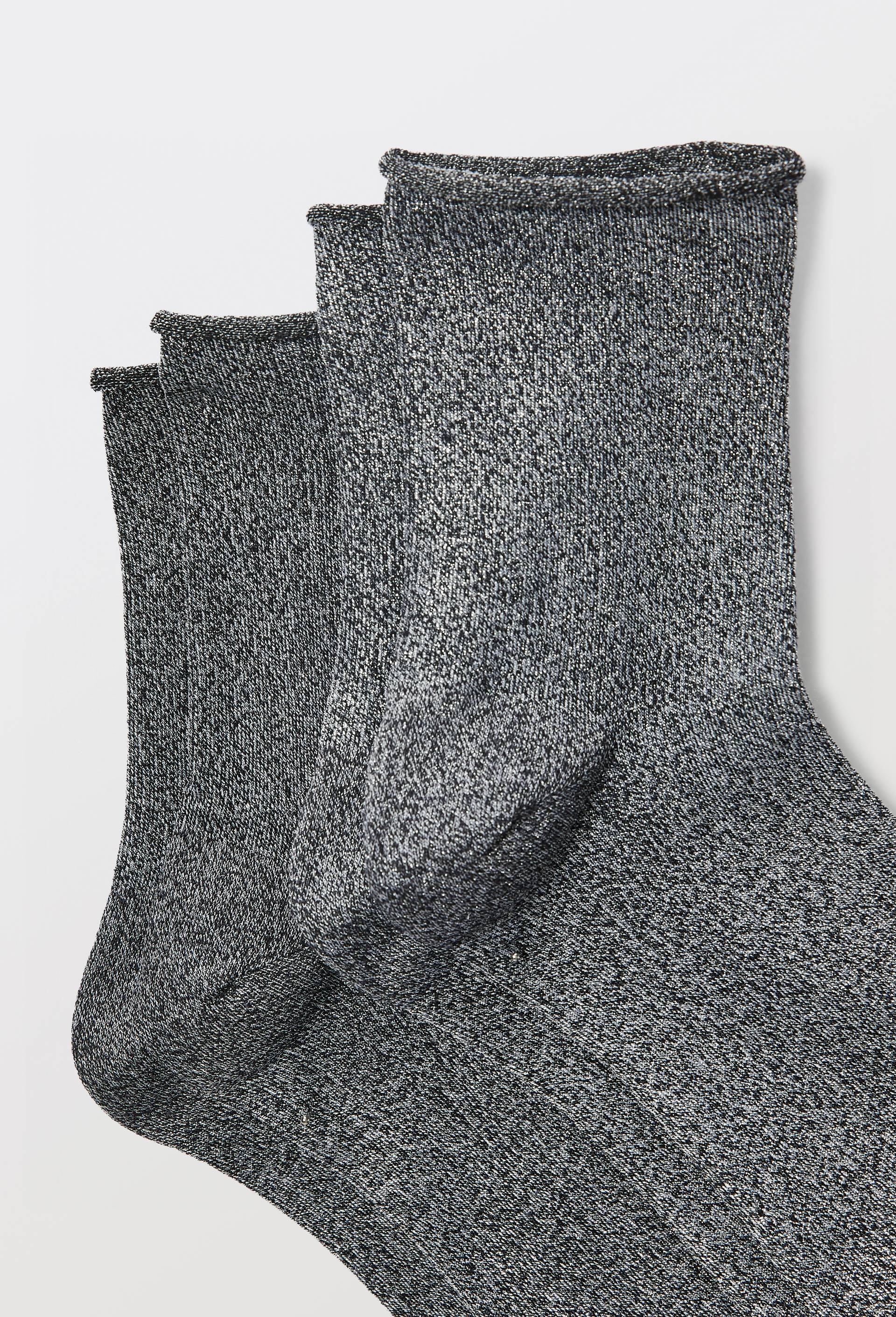 Paire de socquettes en lurex DIM, Noir, large image number 1