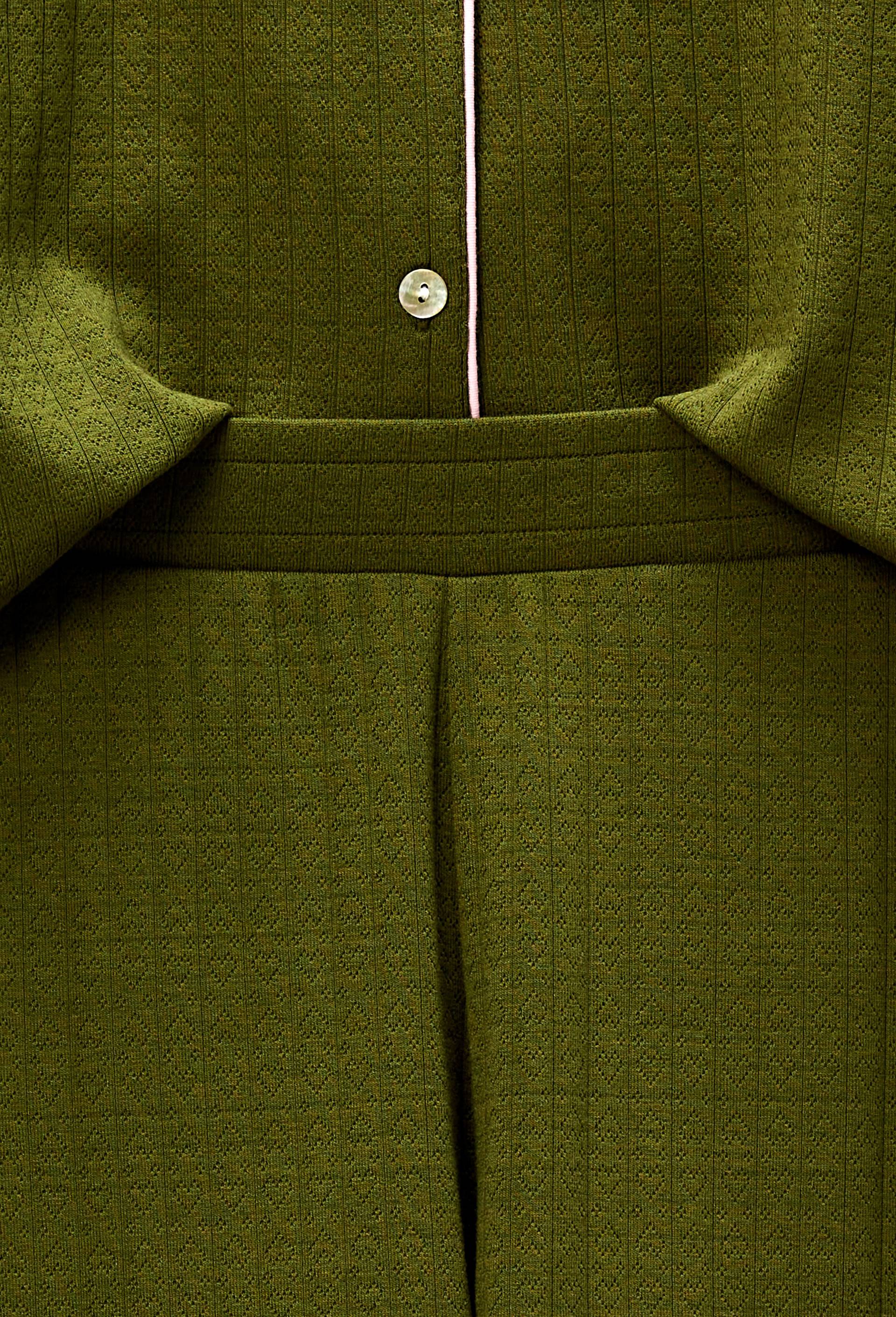 Pyjama uni en modal et coton, Vert, large image number 3