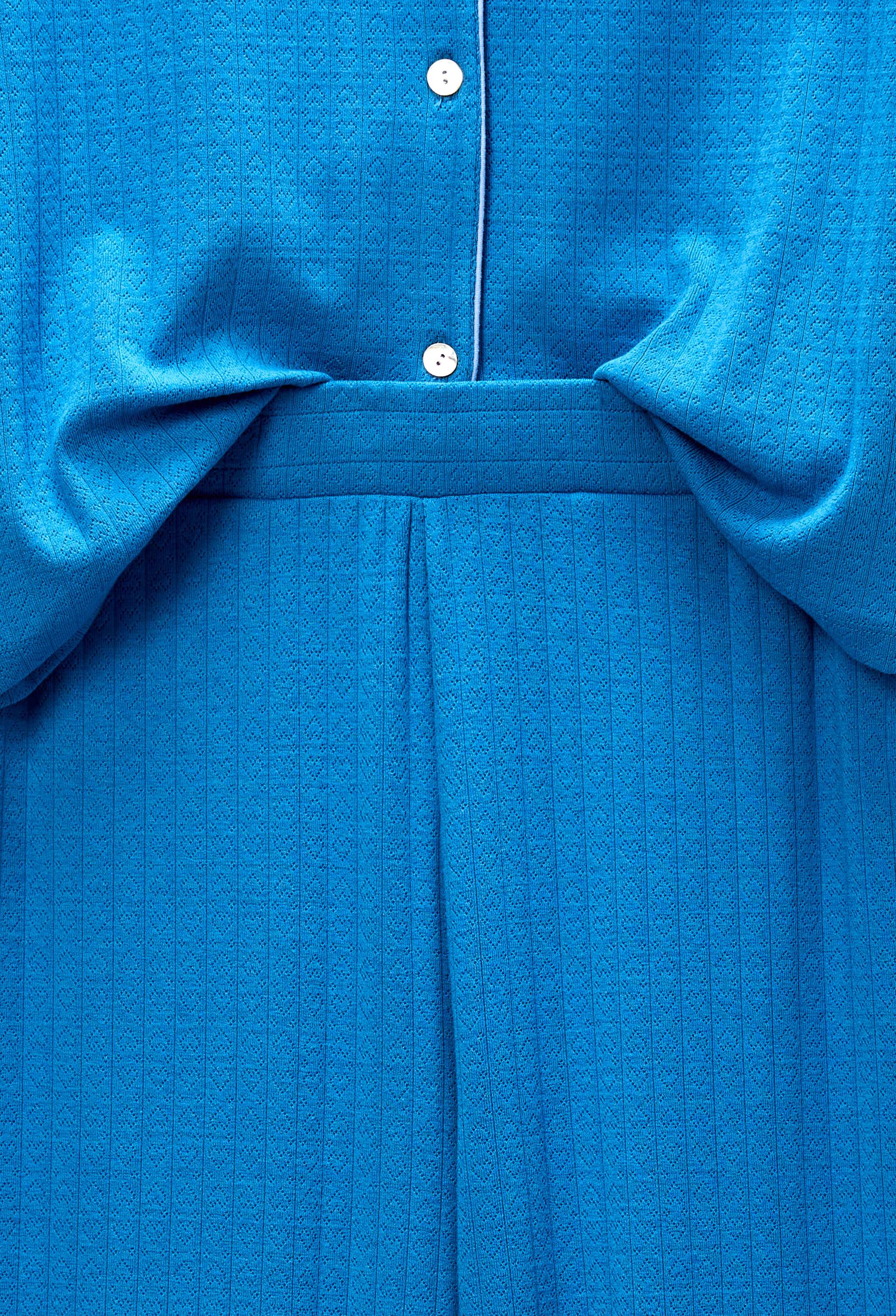 Pyjama uni en modal et coton, Bleu, large image number 3