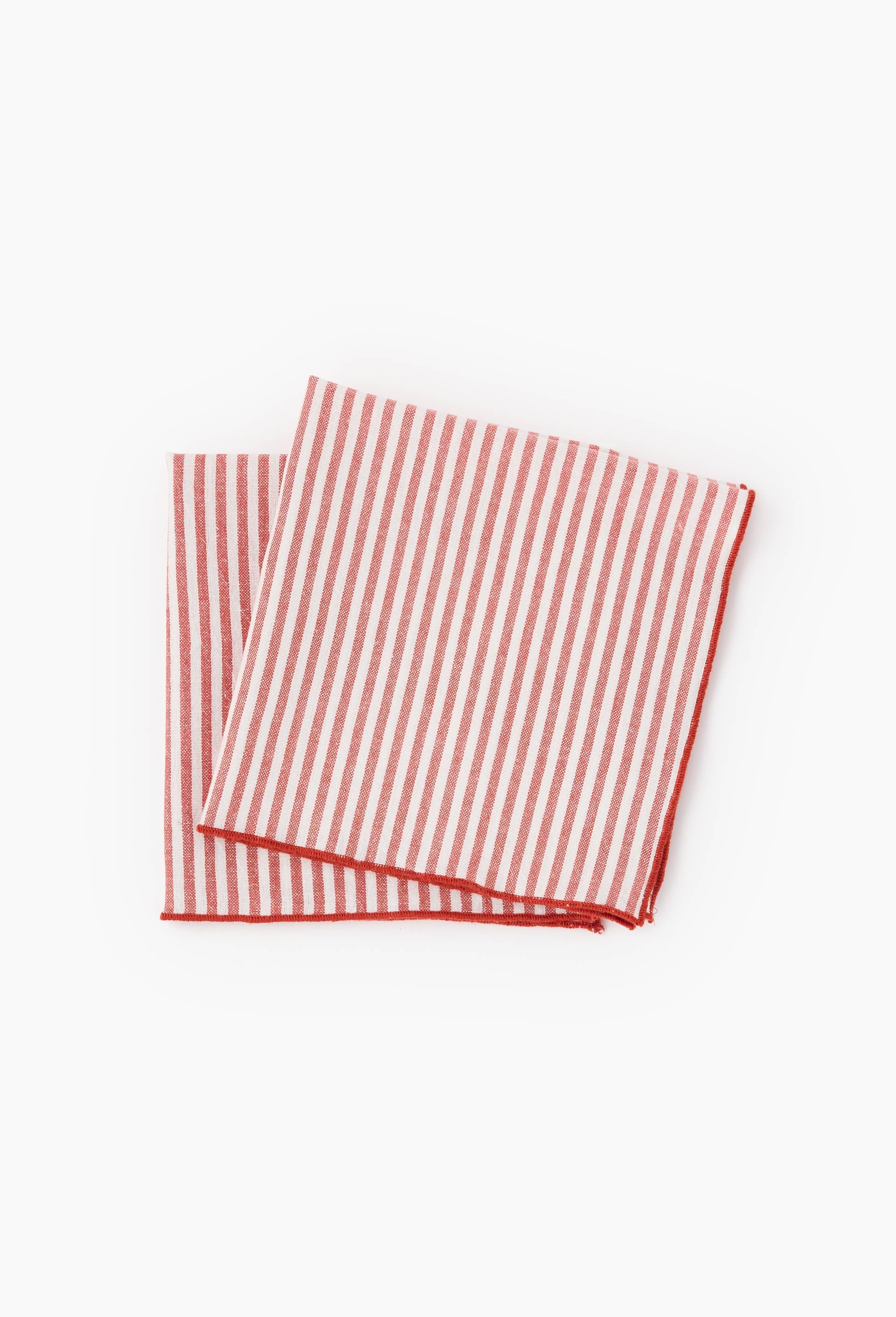 Lot de 2 serviettes de table coton-lin, 40x40cm, Orange fonc&eacute;, large image number 0