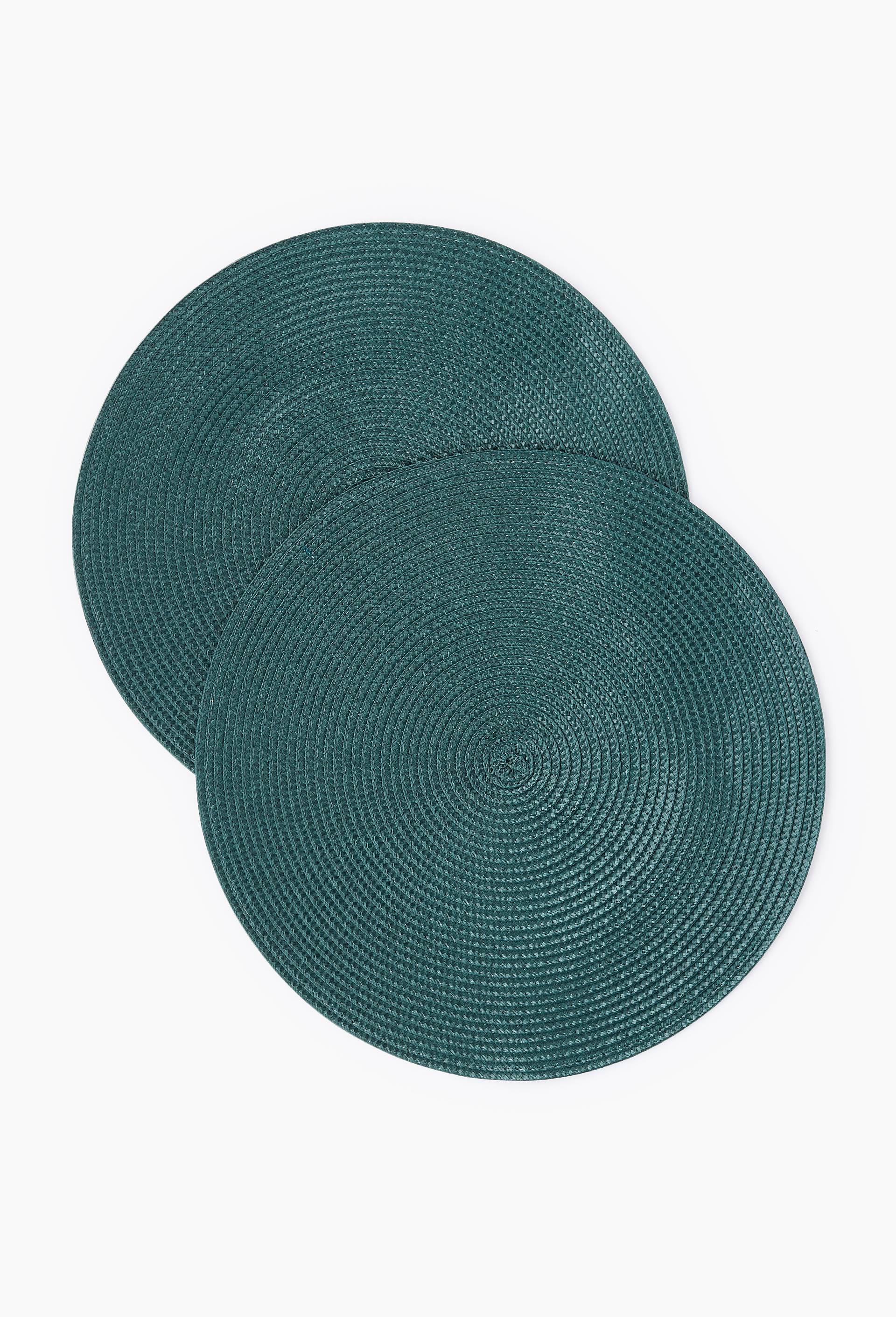 Set de table rond, diam&egrave;tre 38cm, Vert fonc&eacute;, large image number 0.0
