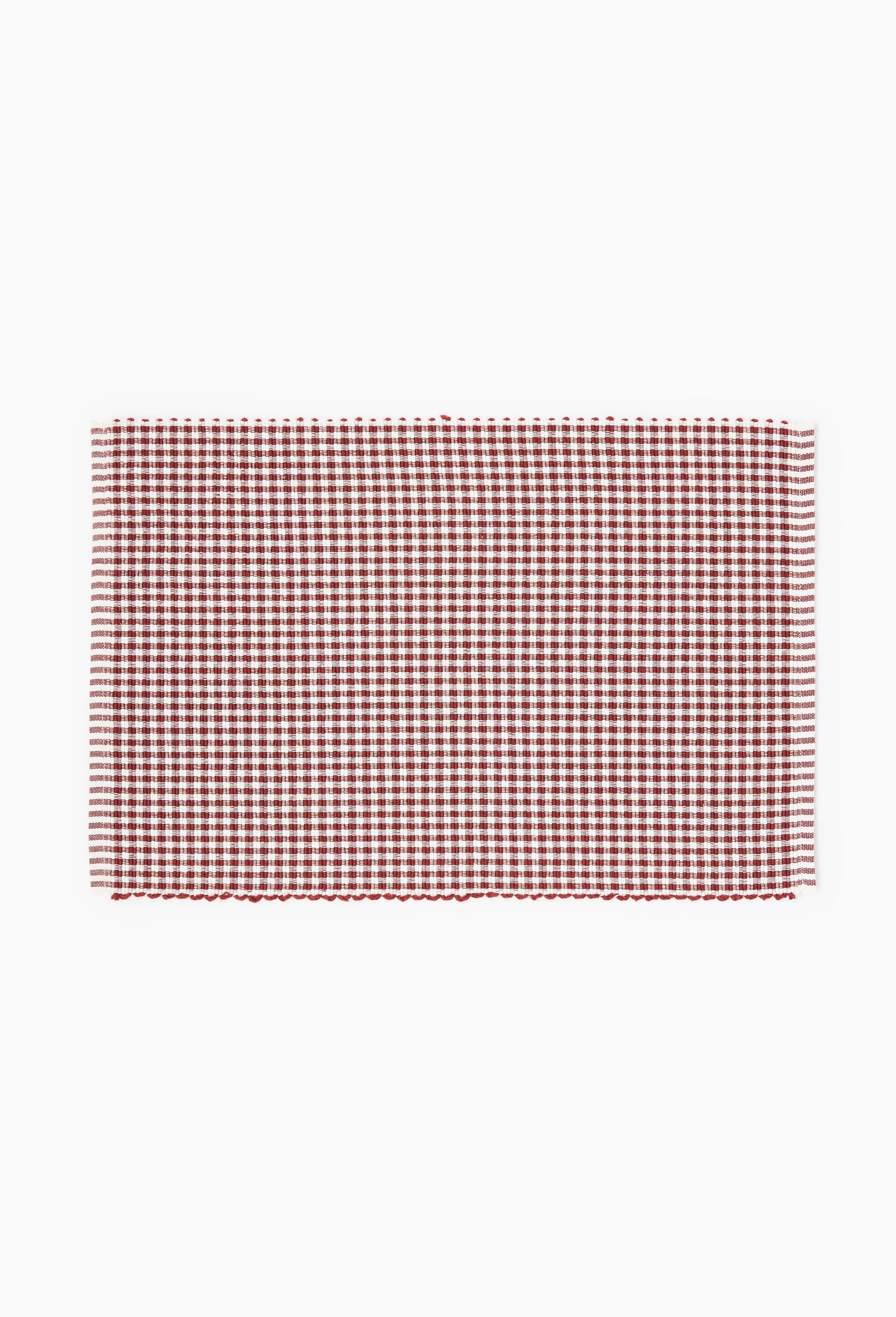 Set de table coton vichy, 48x33, Rouge fonc&eacute;, large image number 0