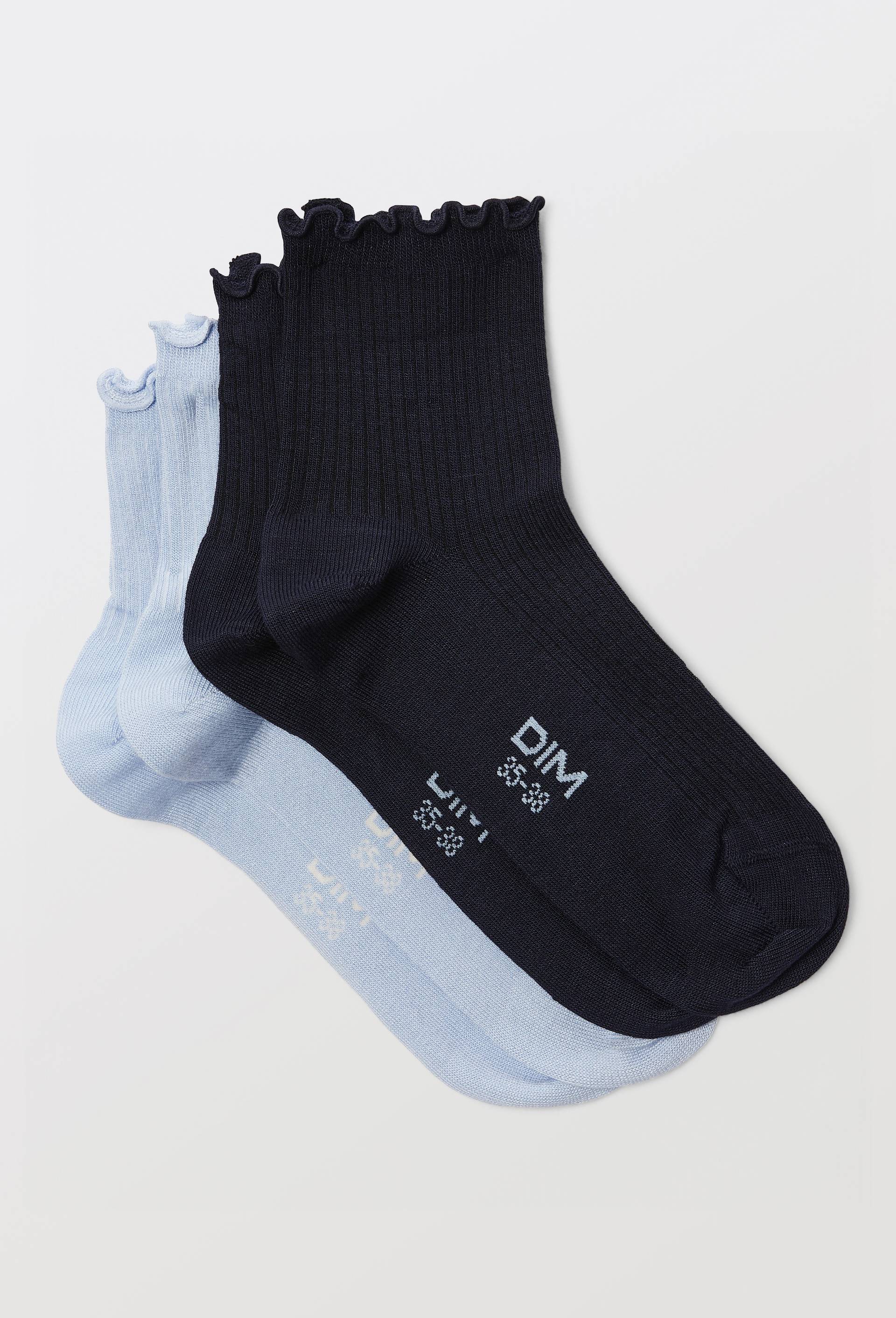 Lot de 2 socquettes en modal DIM, Bleu clair, large image number 0