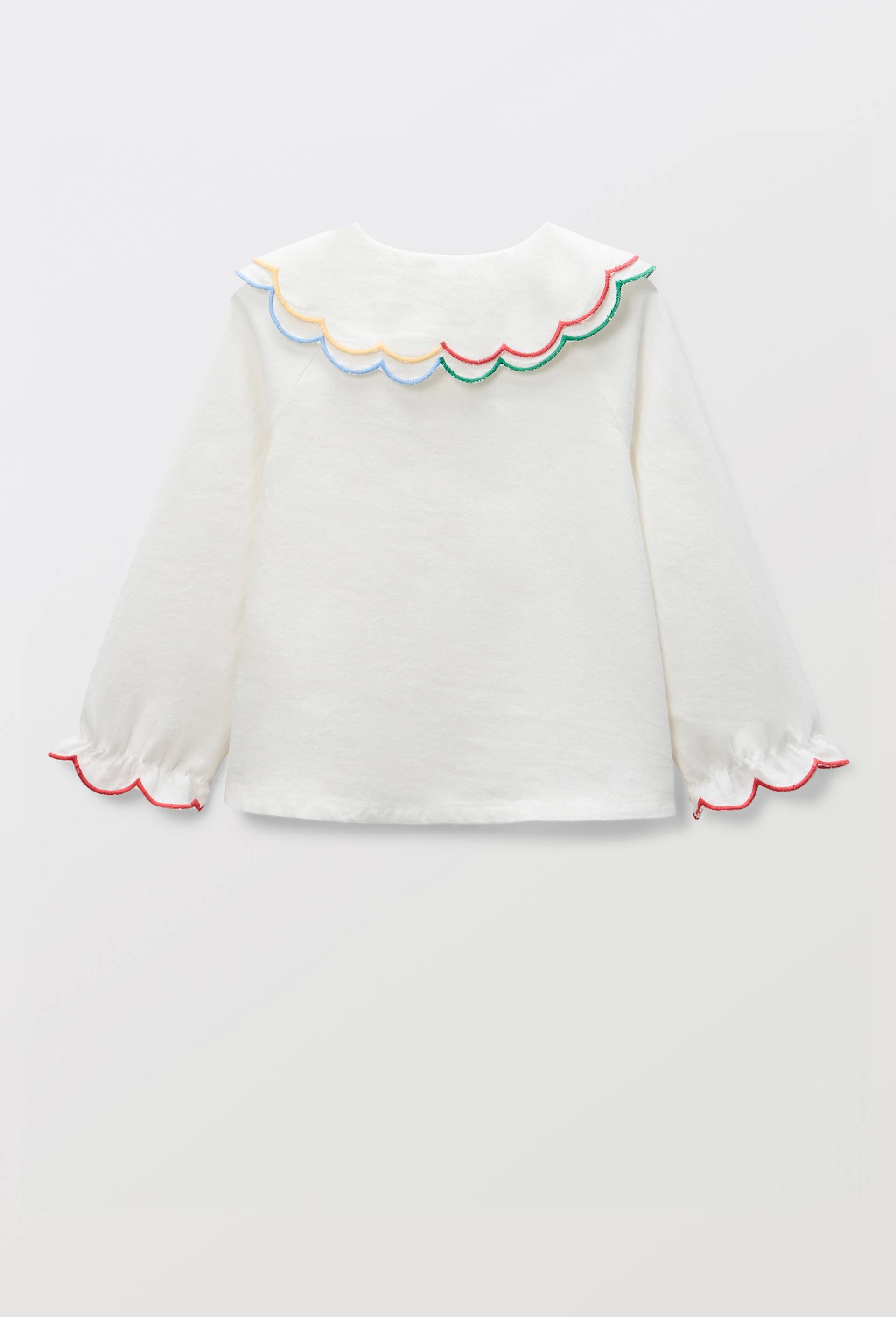 Blouse unie &agrave; col fantaisie en coton BIO GOTS, Beige clair, large image number 1.0