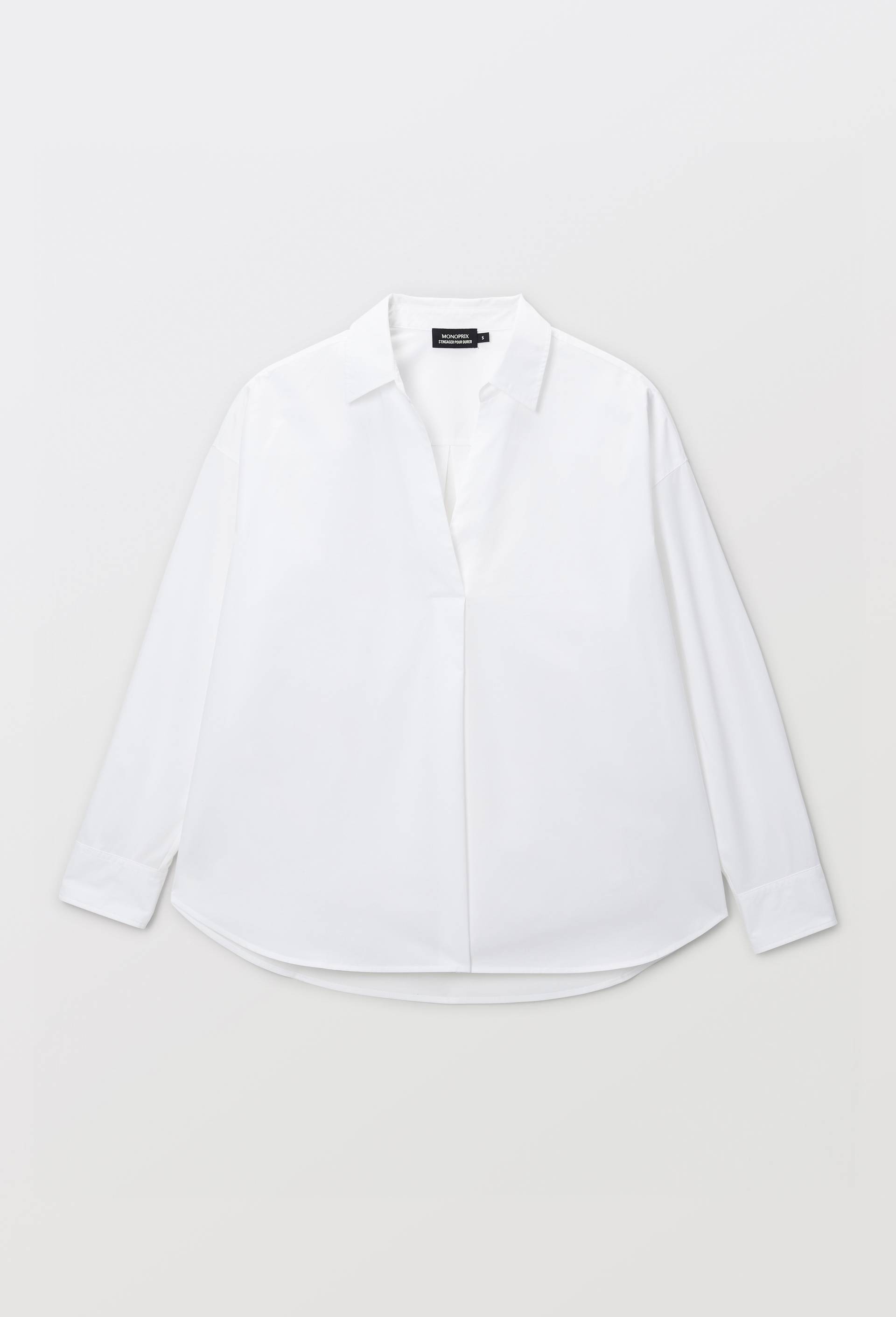 Blouse manches longues en coton BIO GOTS, Blanc, large image number 2