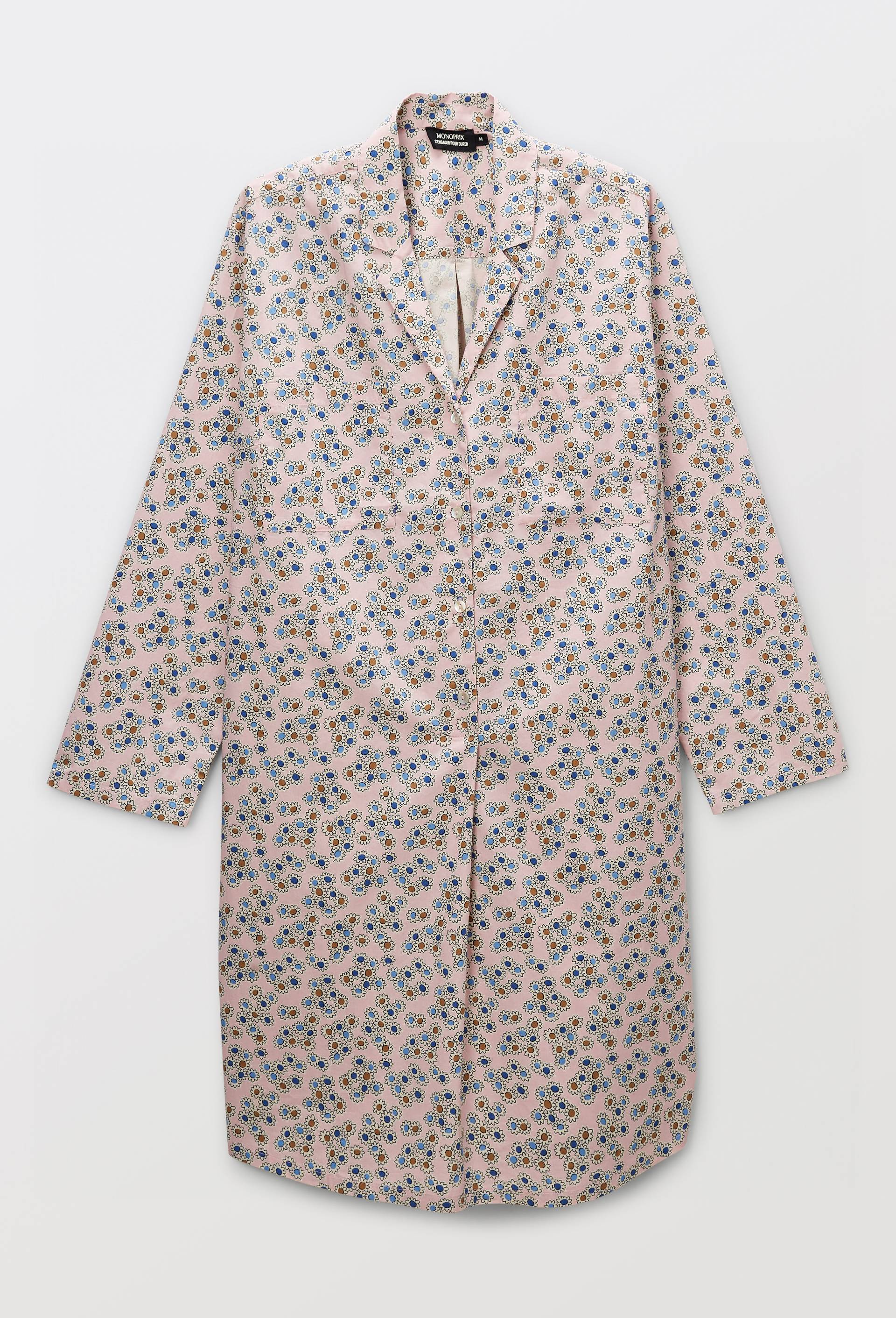 Chemise de nuit imprim&eacute;e en voile de coton, Rose, large image number 2.0