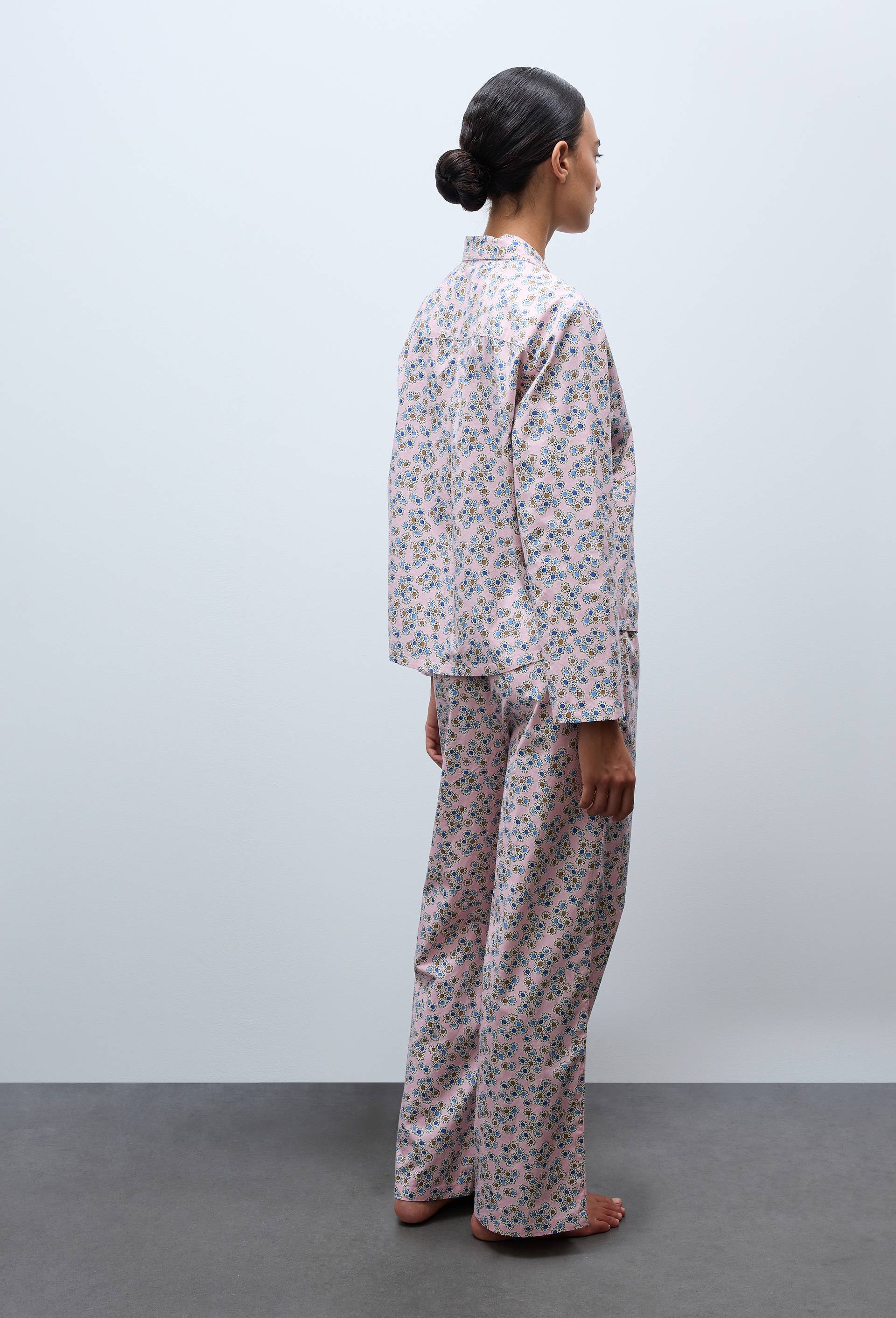 Pantalon imprim&eacute; en coton BIO GOTS, Rose, large image number 1.0