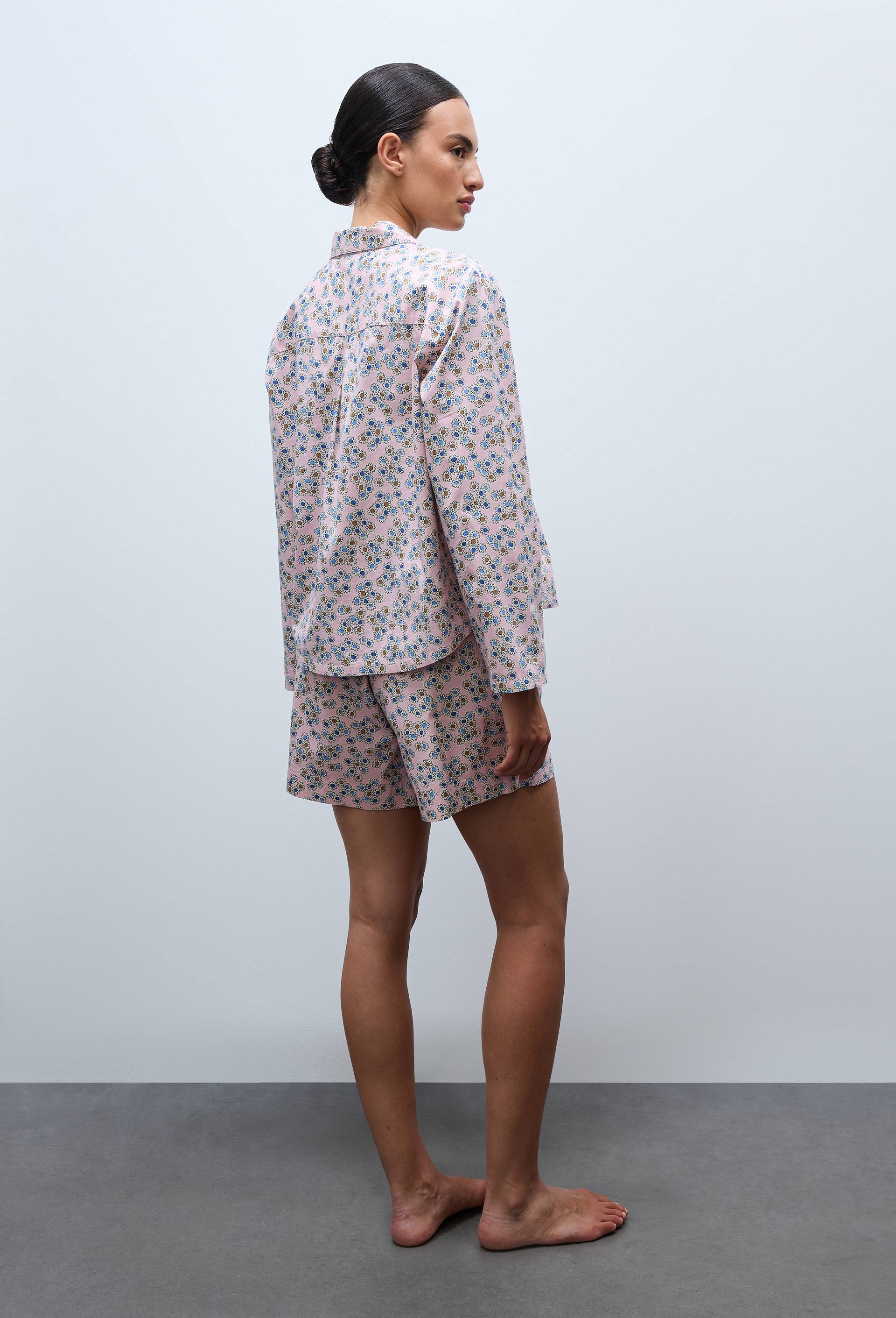 Short imprim&eacute; en coton BIO GOTS, Rose, large image number 1