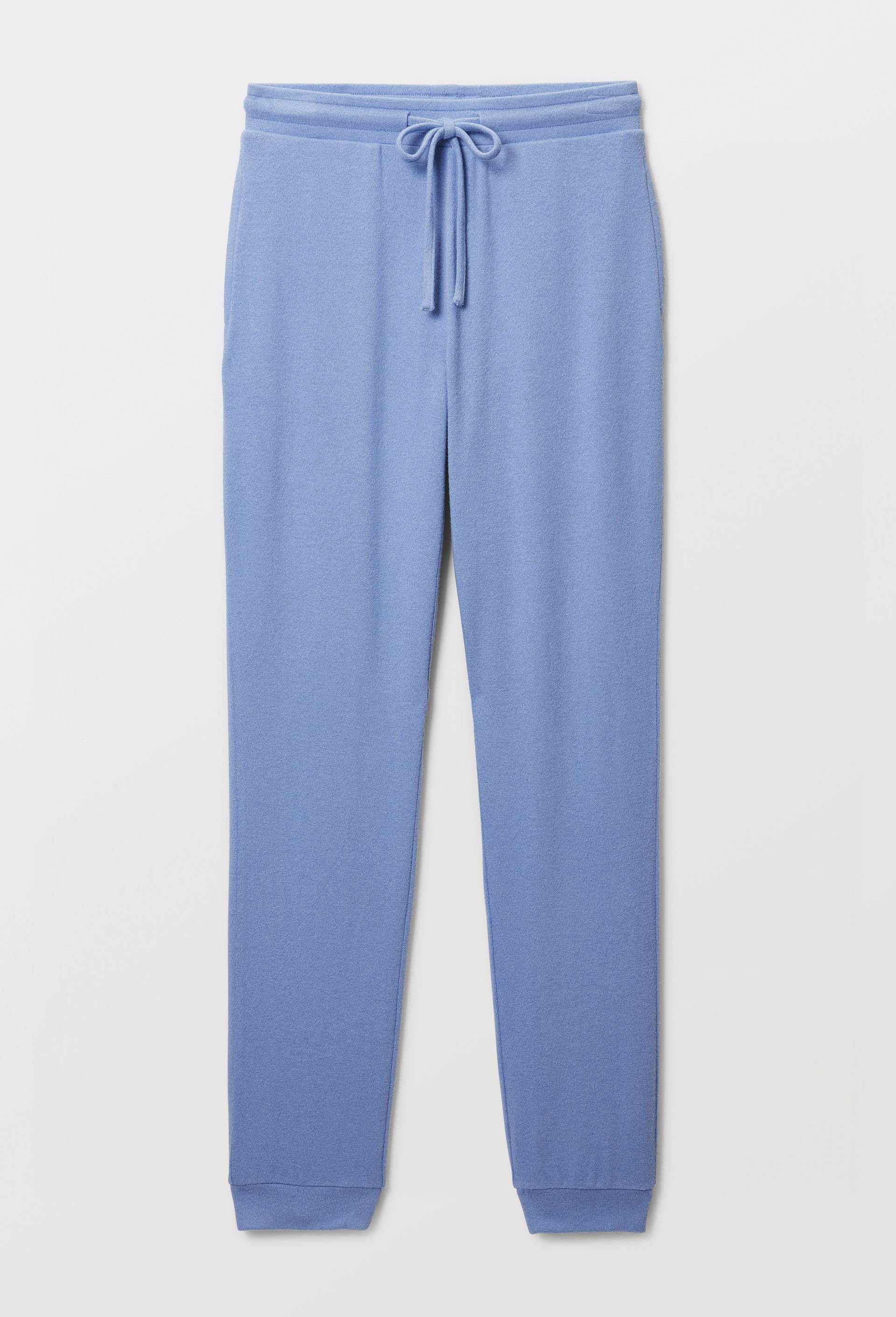 Pantalon droit uni tout doux, Bleu, large image number 2.0