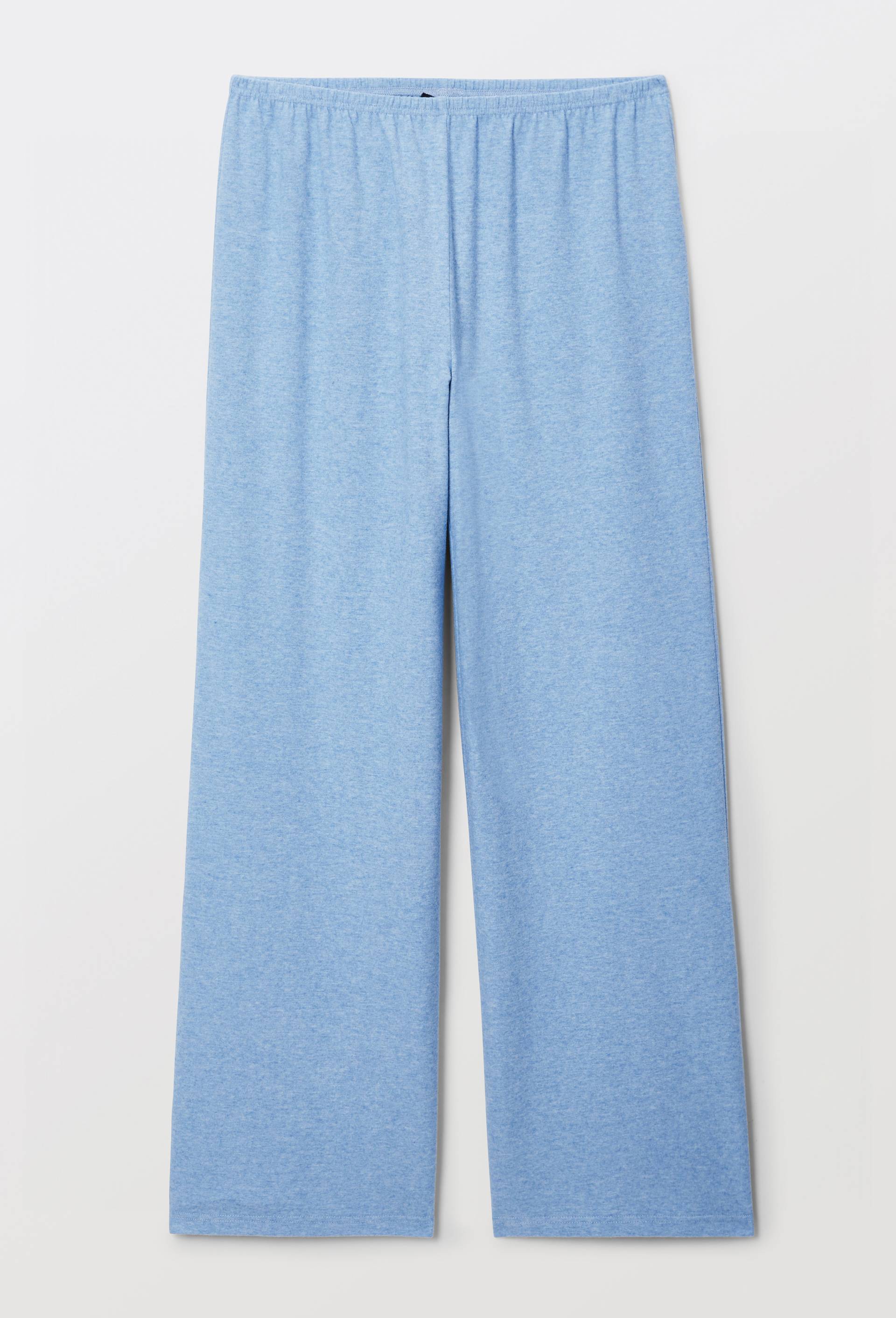 Pantalon uni en coton et modal, Bleu, large image number 2