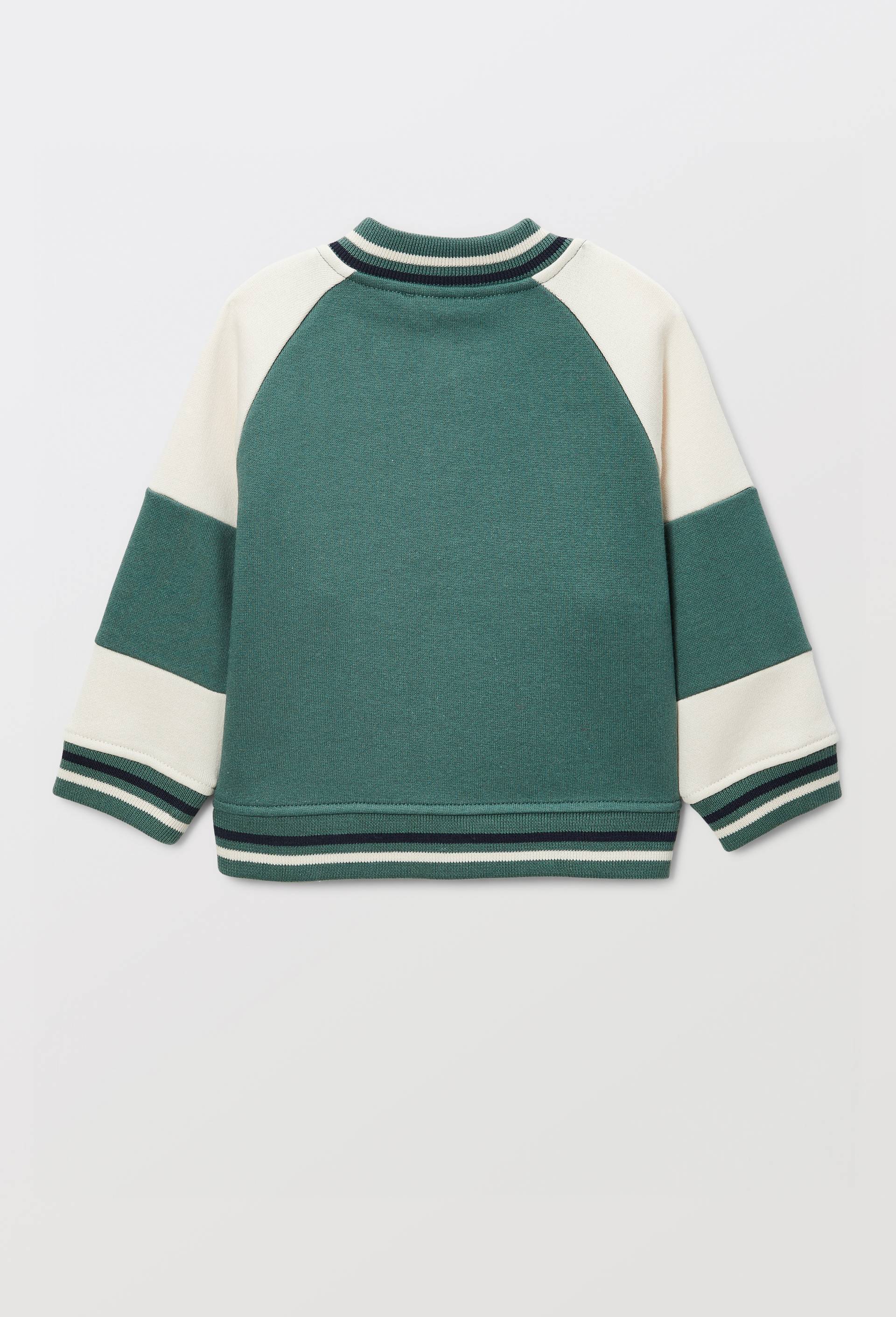 Gilet col teddy en molleton en coton BIO GOTS, Vert, large image number 1