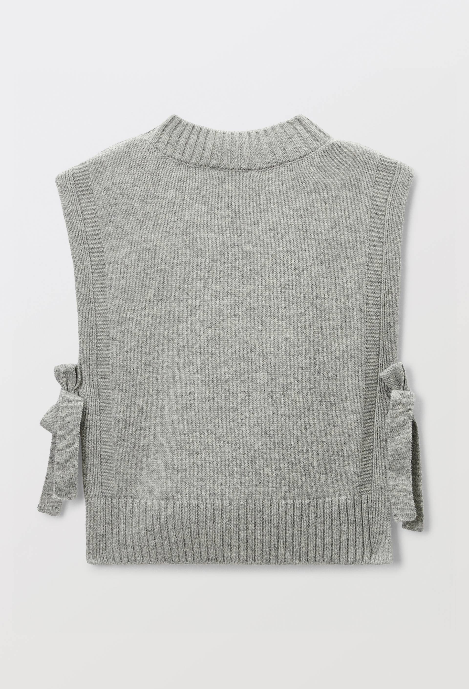 Pull sans manches uni en 100% laine, Gris, large image number 2.0