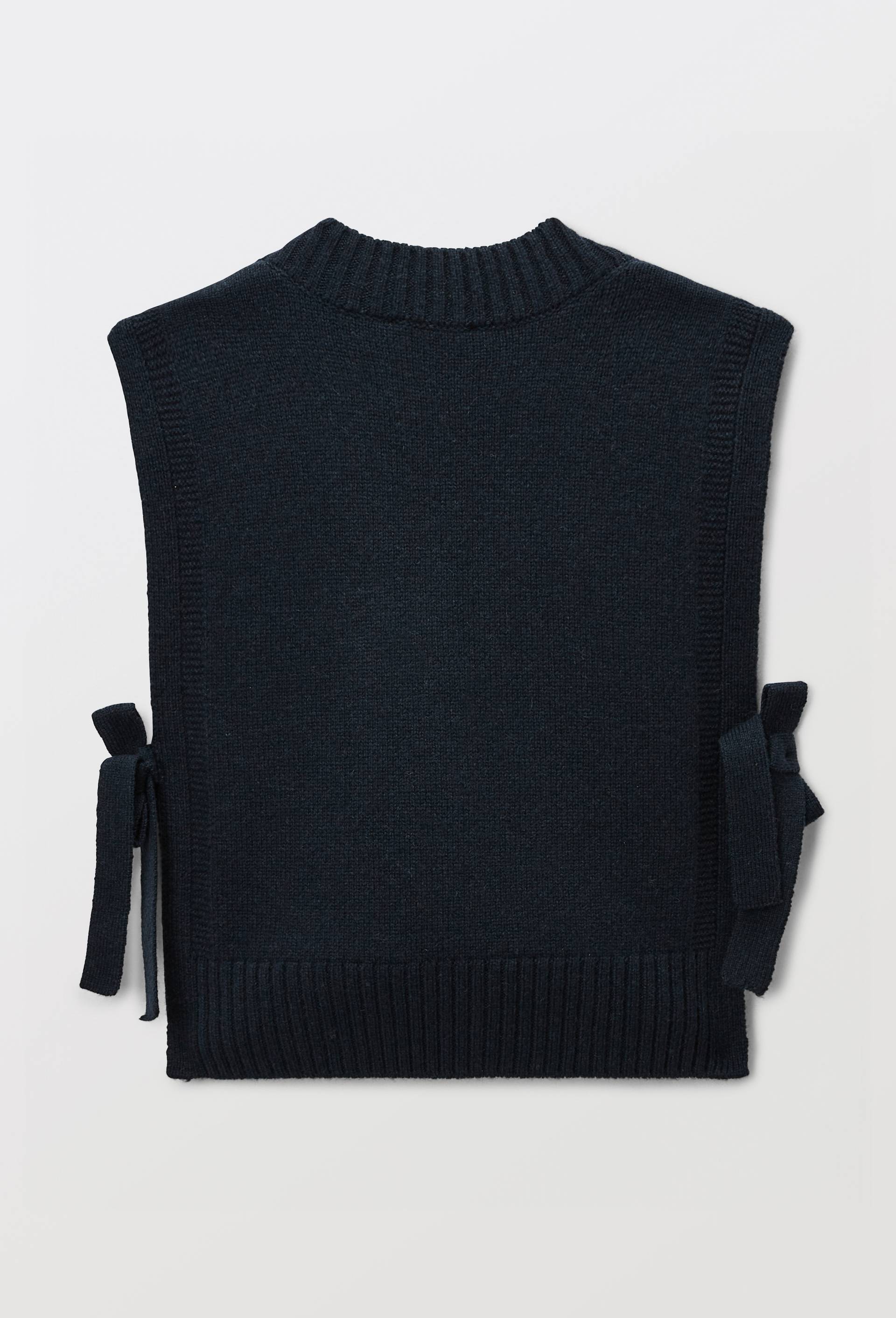 Pull sans manches uni en 100% laine, Bleu fonc&eacute;, large image number 2