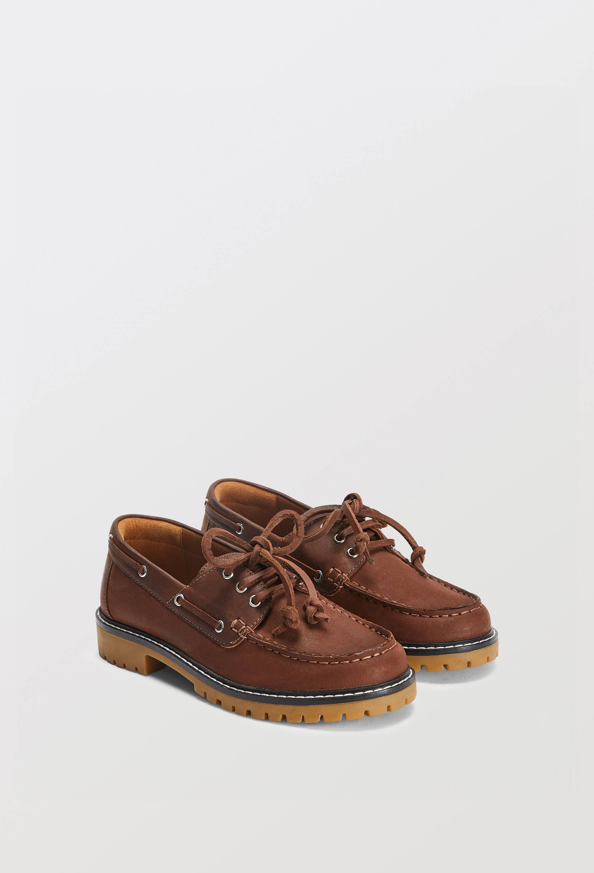Chaussure bateau cuir, Brun clair, large image number 0