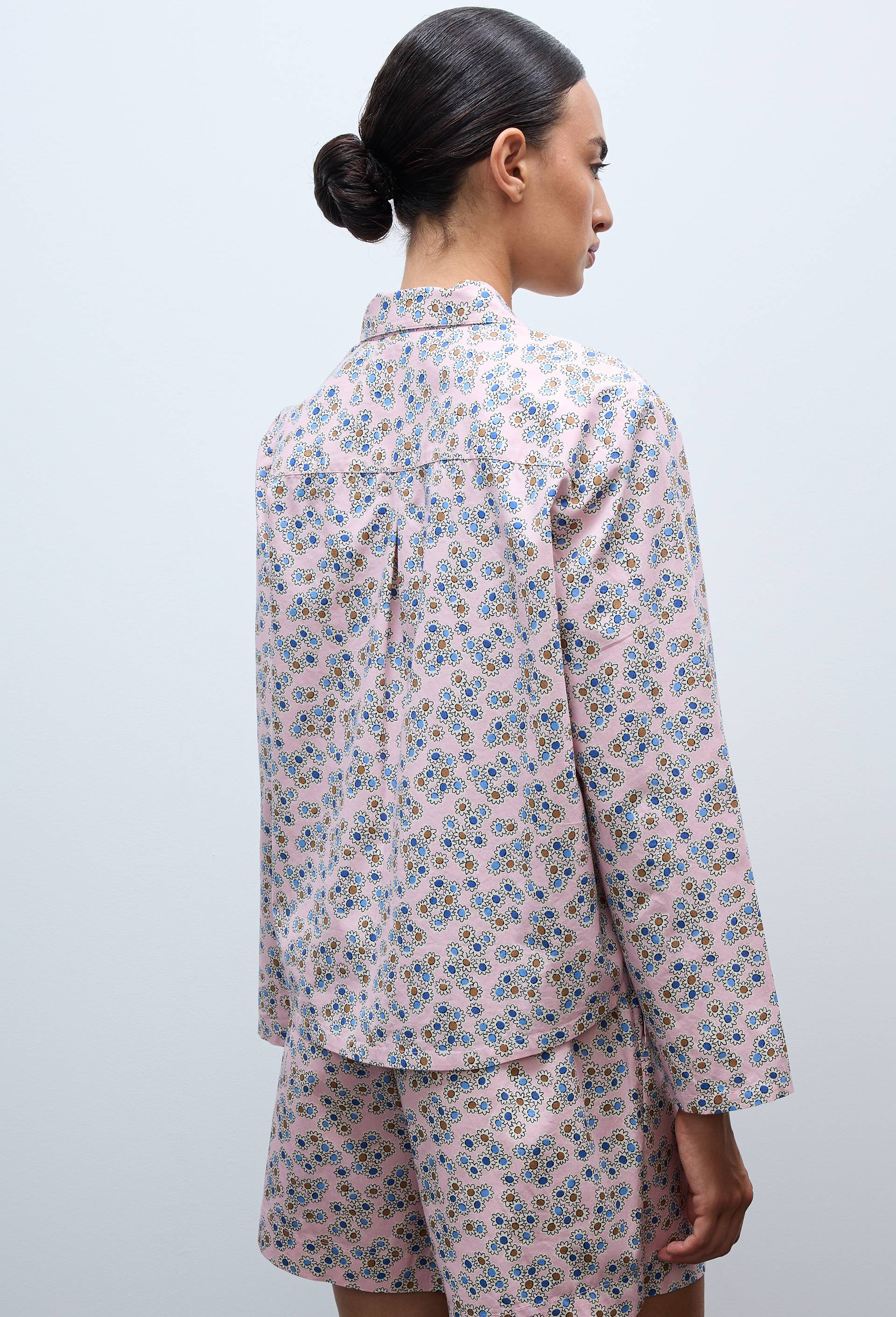 Chemise de pyjama imprim&eacute;e en coton BIO GOTS, Rose, large image number 2