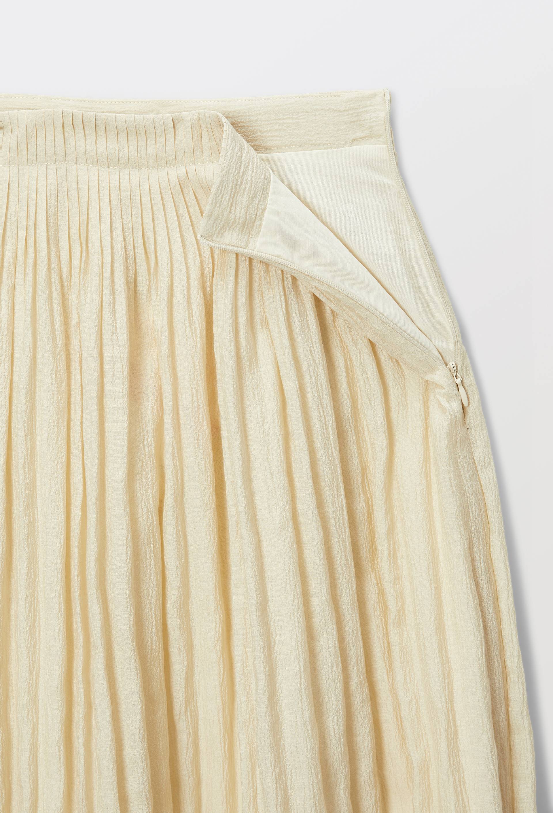 Jupe longue &eacute;vas&eacute;e unie, Beige, large