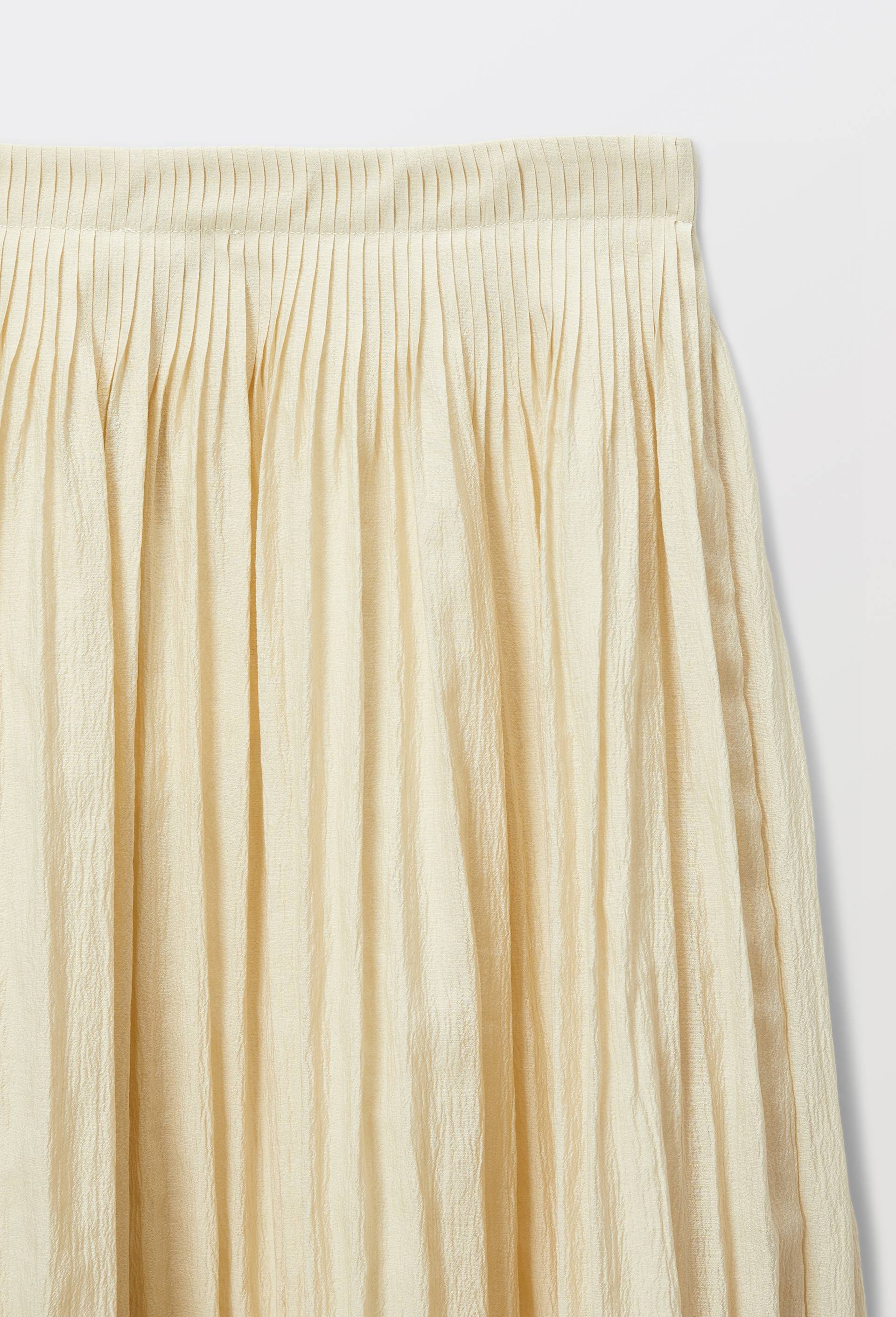 Jupe longue &eacute;vas&eacute;e unie, Beige, large