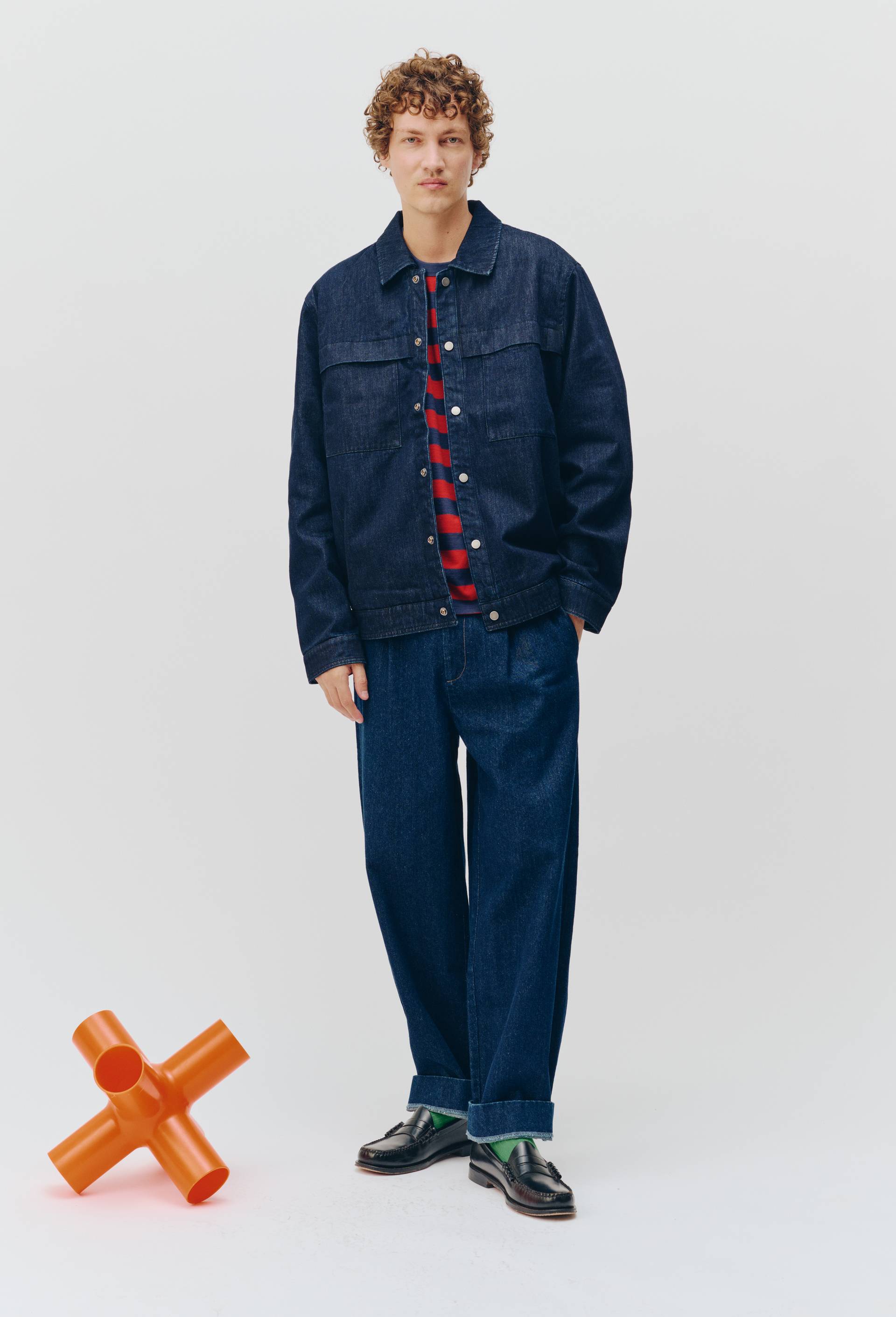 Veste en jean en coton bio GOTS, Bleu fonc&eacute;, large image number 0